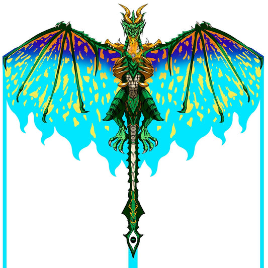 Mint's Colorful Life Dragon Kite for Kids & Adults, Easy to Fly Kites for Beginners,Large Single Line Kite for Beach Trip with 300ft Kites String(Green)