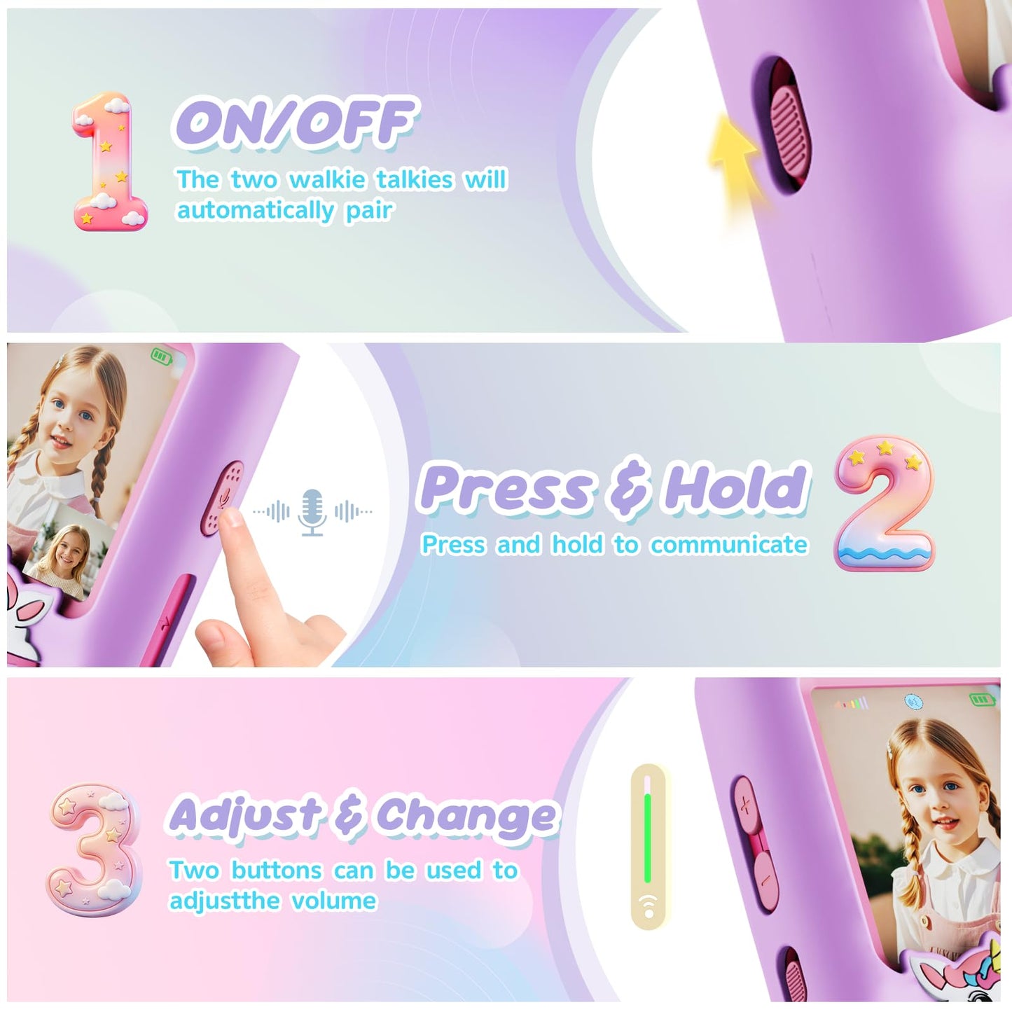 Video Walkie Talkies for Kids, 2 Pack with HD Camera, Long Range Two Way Radio with 4 Voice Effects, Christmas Birthday Gifts for Boys and Girls 3 4 5 6 7 8 9 Year Olds