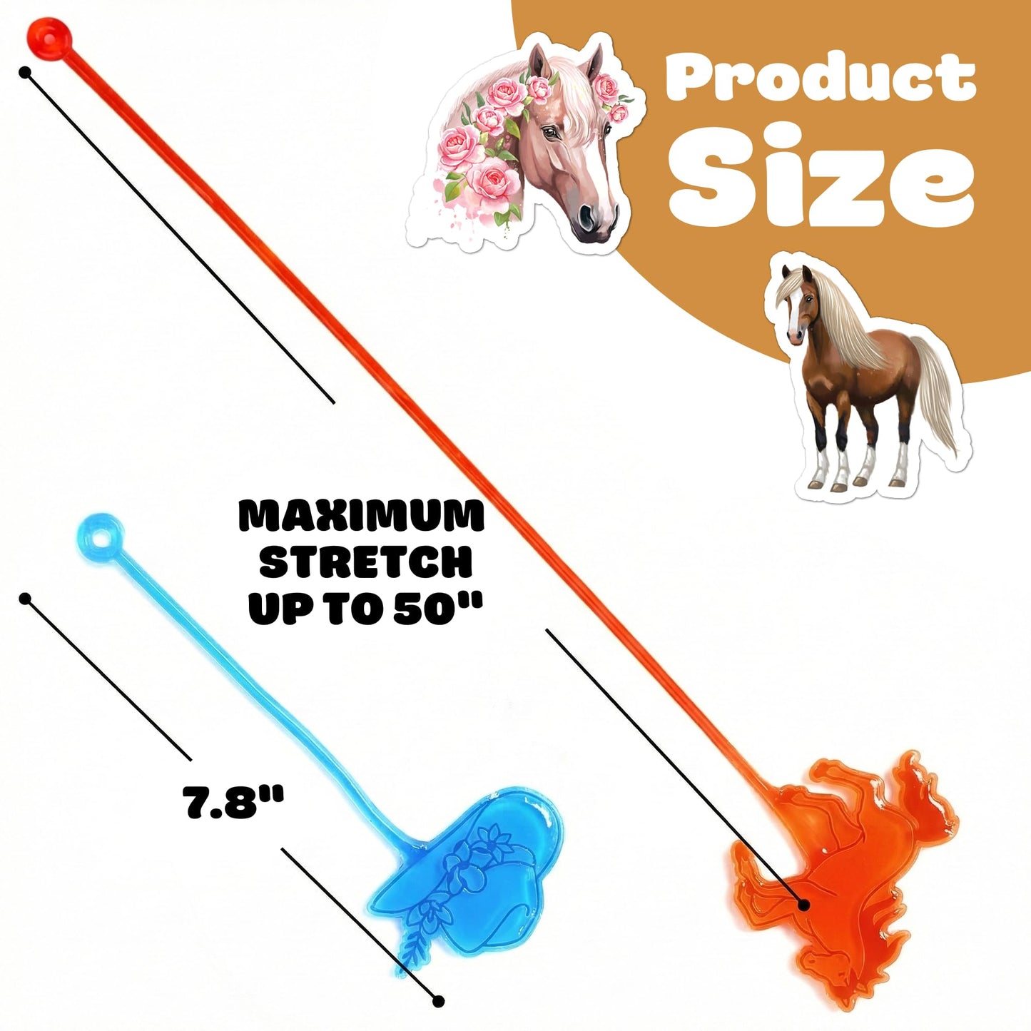 48PCS Horse Party Favors - 24PCS Temporary Tattoos & 24PCS Stick Hands Party - Perfect Birthday Party Supplies, Goodie Bag Stuffers, Treasure Box Toys, Classroom Prizes, and Student Gifts