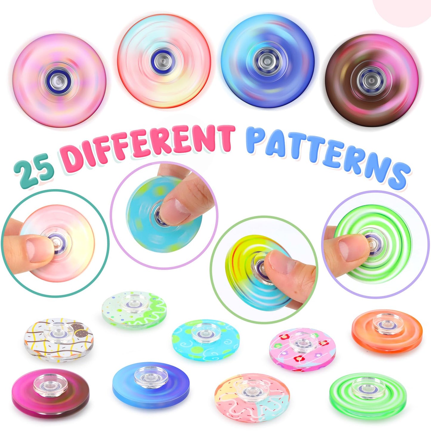 52 Pack Fidget Spinner for Kids Mini Sensory Fidget Toys Bulk Adults Kids with Autism ADHD, Anxiety Toys Stress Relief Fidgets Classroom Prizes Birthday Party Favors Pinata Stuffers Treasure Prize Box