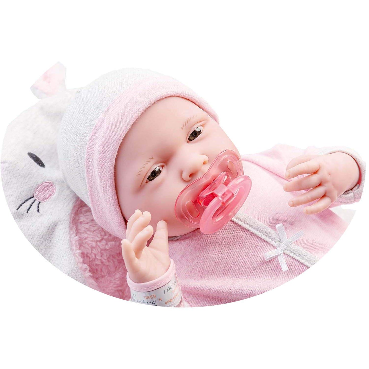JC Toys - La Newborn Nursery | 8 Piece Bunting Soft Body Baby Doll Gift Set | 15.5" Life-Like Soft and Posable Newborn Doll with Accessories | Pink Bunny| Ages 2+ (18789)