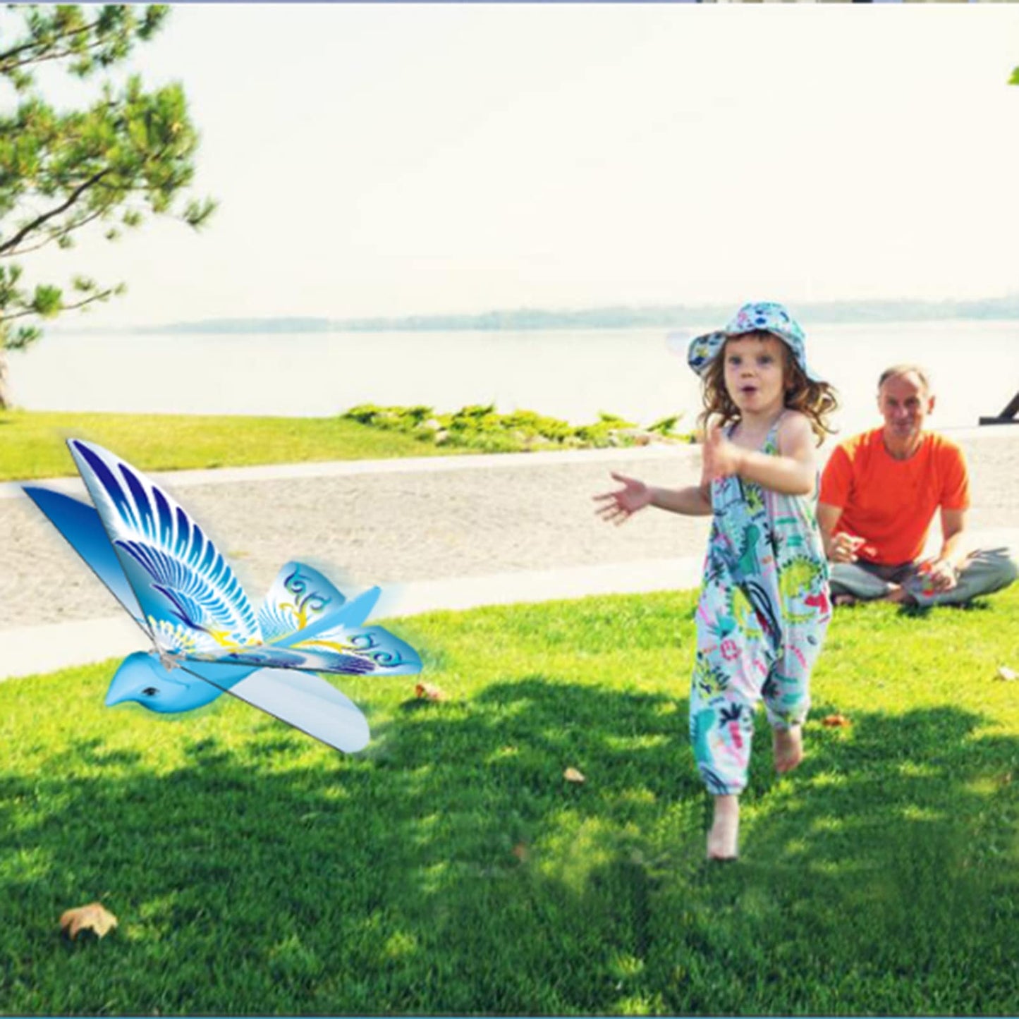 Goolsky RC E-Bird Phoenix Flying Bird Toy, 2.4GHz Remote Control, Flapping Wings, LED Light, Yellow, Unisex, Ages 6+