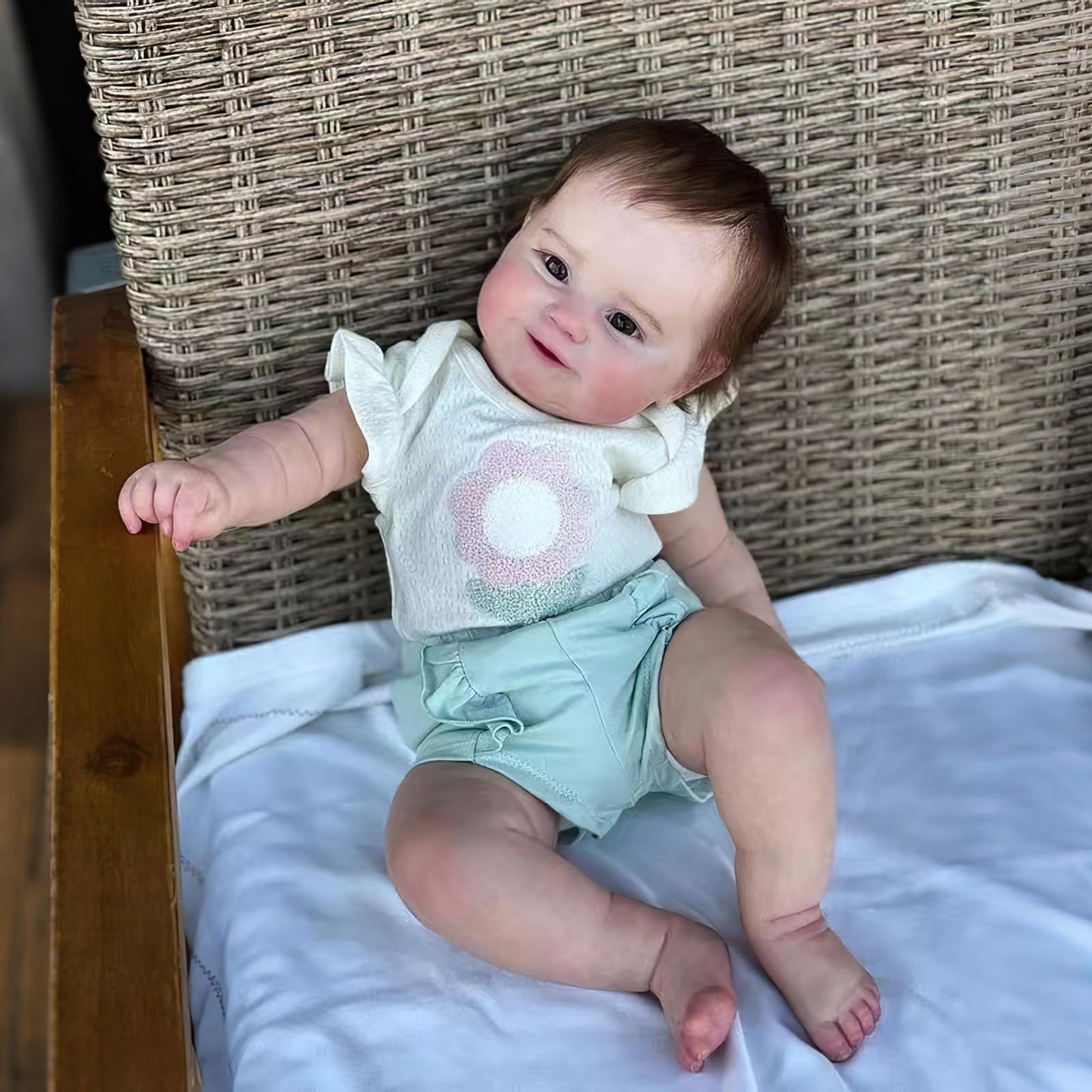 TERABITHIA Soft Touch Cuddly Baby Realistic Reborn Girl Doll - 20Inches Sweet Smiling Rooted Hair Newborn Lifelike Baby Dolls that Look Real and Feel Real