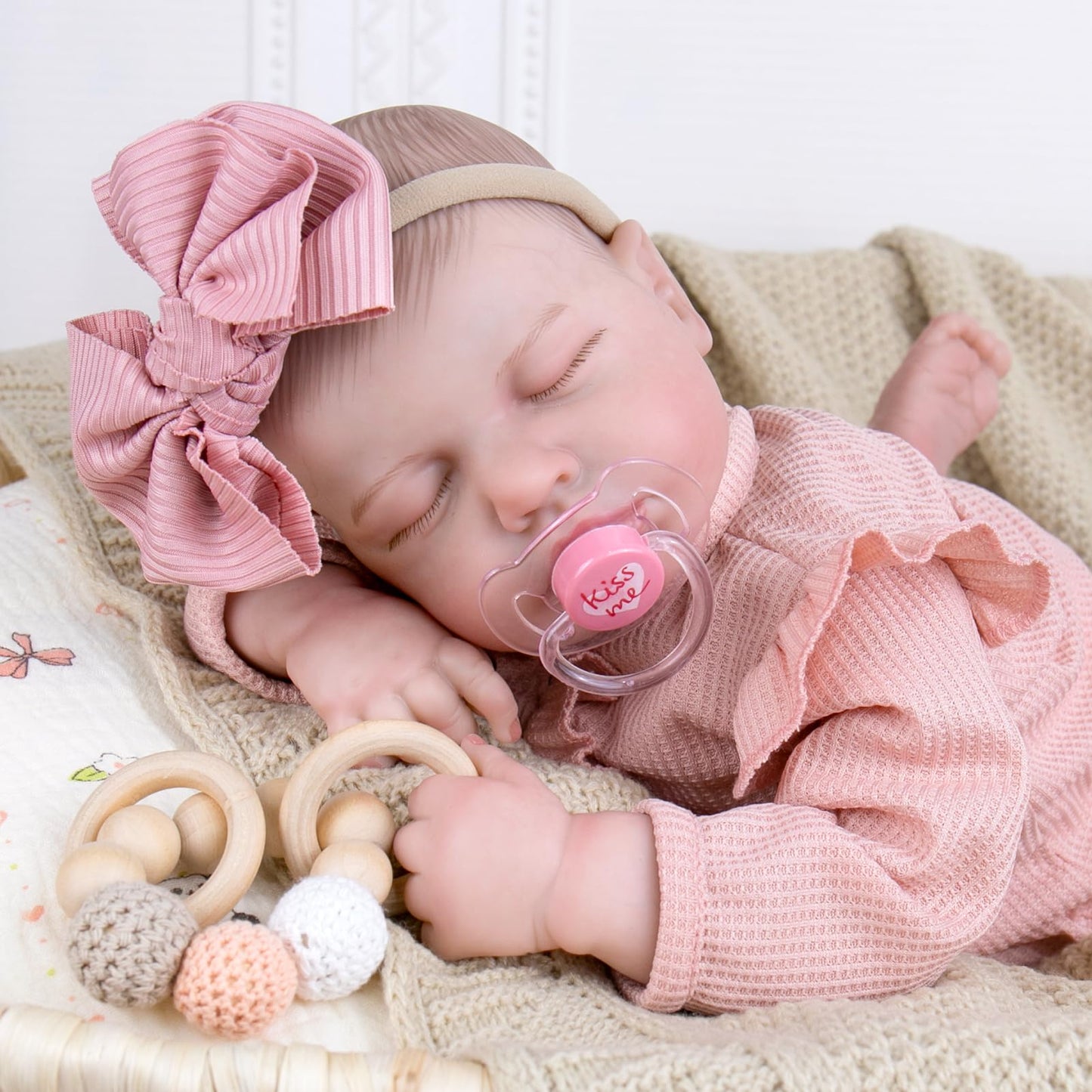 Aori Lifelike Reborn Baby Dolls - 20-Inch Realistic Newborn Real Life Baby Girl Doll with Poseable Limbs and Feeding Kit, Set for Kids 3+
