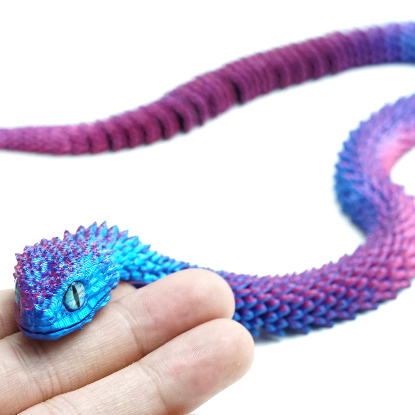 3D Printed snakeToys Model, Flexible Joint Animal lace Statue, Fidget restlessness, ADHD Toy, Surprise Fantasy Easter Gift for Kid Boy Girls (RB)