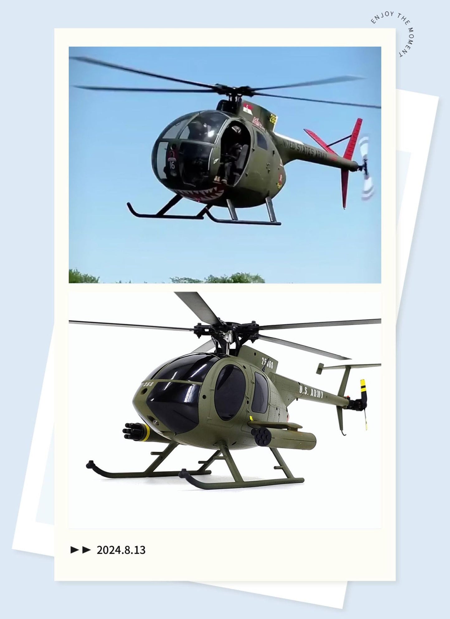 Ssccgym 335MM MD500 C189 Remote Control Helicopter Add Optical Flow Positioning RC Aircraft 2Batteries RC Heli Single Rotor No Ailerons Maintain Altitude Hover Green RTF
