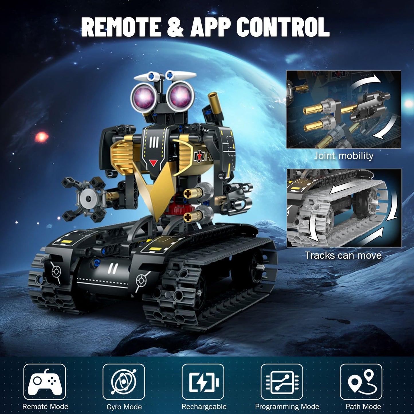 OUTOGO Robot Building Kit with Remote Control, STEM Gifts for Kids Age 8-12, Science Robot Kit Coding Robotics Technic Toy for Boys Girls Birthday Gifts, 5-in-1 Models with 323 Pieces