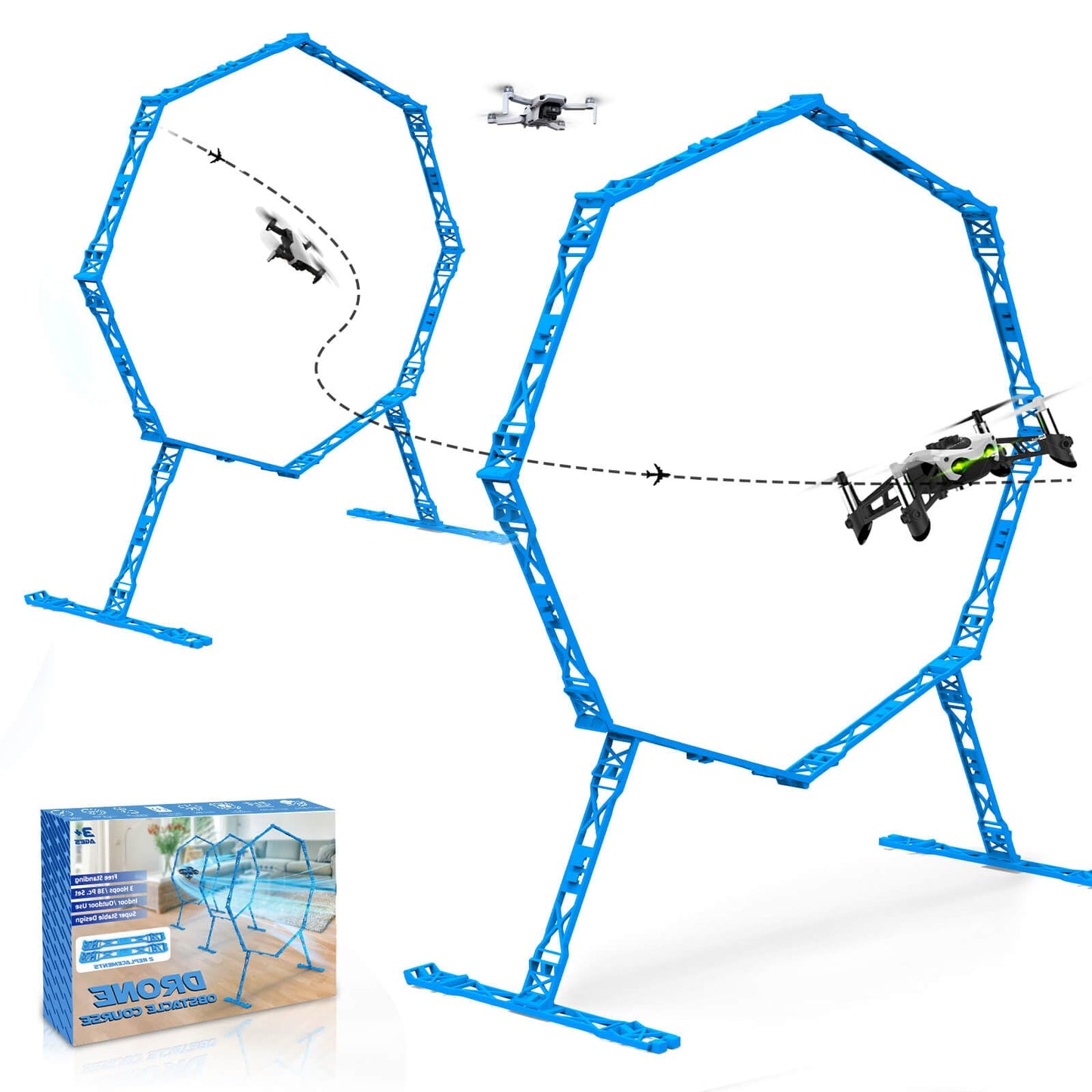 Dolanus 2-Pack Obstacle Hoops for FPV Racing Drones - Durable & Easy-Build - Ideal Drone Obstacle Course for Kids 6-12 & Adults, RC FPV Racing & Model Aircraft Games