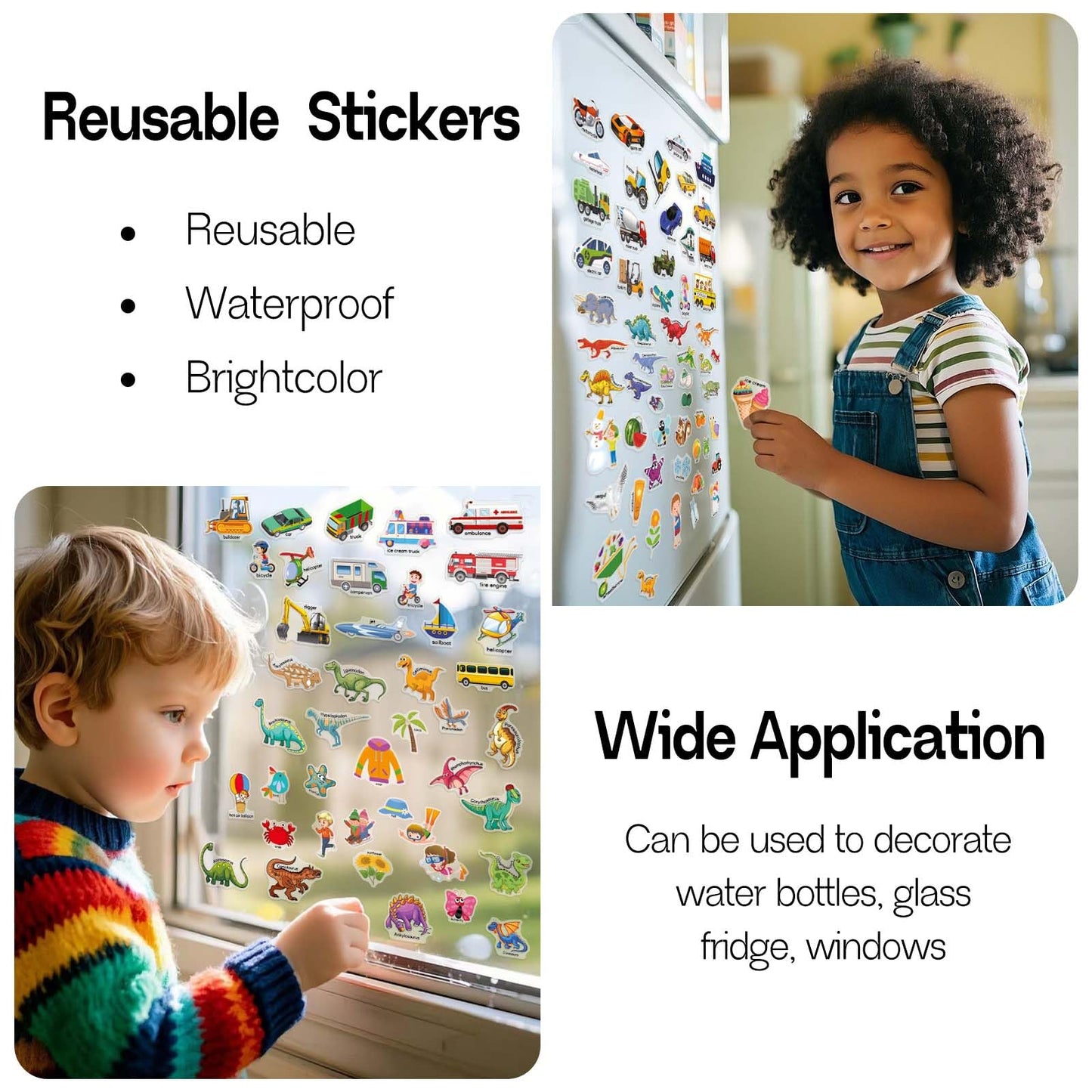 iGetooy 3 Sets Sticker Books for Toddlers 2-4 Years, Reusable Stickers Books for Toddlers 1-3, Travel Toys for Kids 1-3, Airplane Travel Essentials for Kids