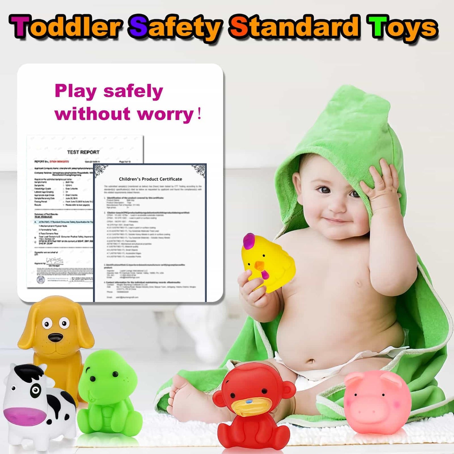 Bathtub Toys for Toddlers 1-3 - Mold Free No Hole Baby Kids Infant Bath Toys 6-12-18-24 Months Water Pool Toys Age 1 2 3 4 5 6 Shower Gifts for Boys Girls 1-6 Year Old Newborn Bathtime Essentials