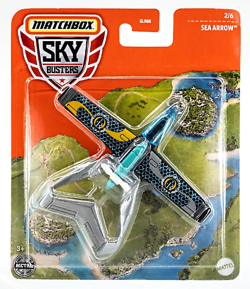 Matchbox Sky Busters Die-Cast Aircraft Bundle, 6-Pack, Air Blade, Sea Arrow, Hypersonic Jet, Crop Duster, Cessna Caravan, Pusher Prop GLR68-956M