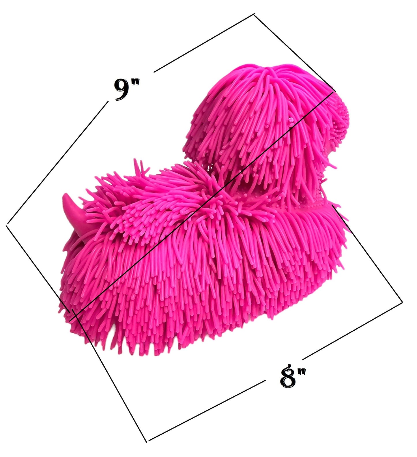 Zugar Land Soft Shaggy Puffer Dog Toy (1 White) (8" x 5") Rubber. Filled with air for a Fun Squishy Stretchy Fidget Experience.