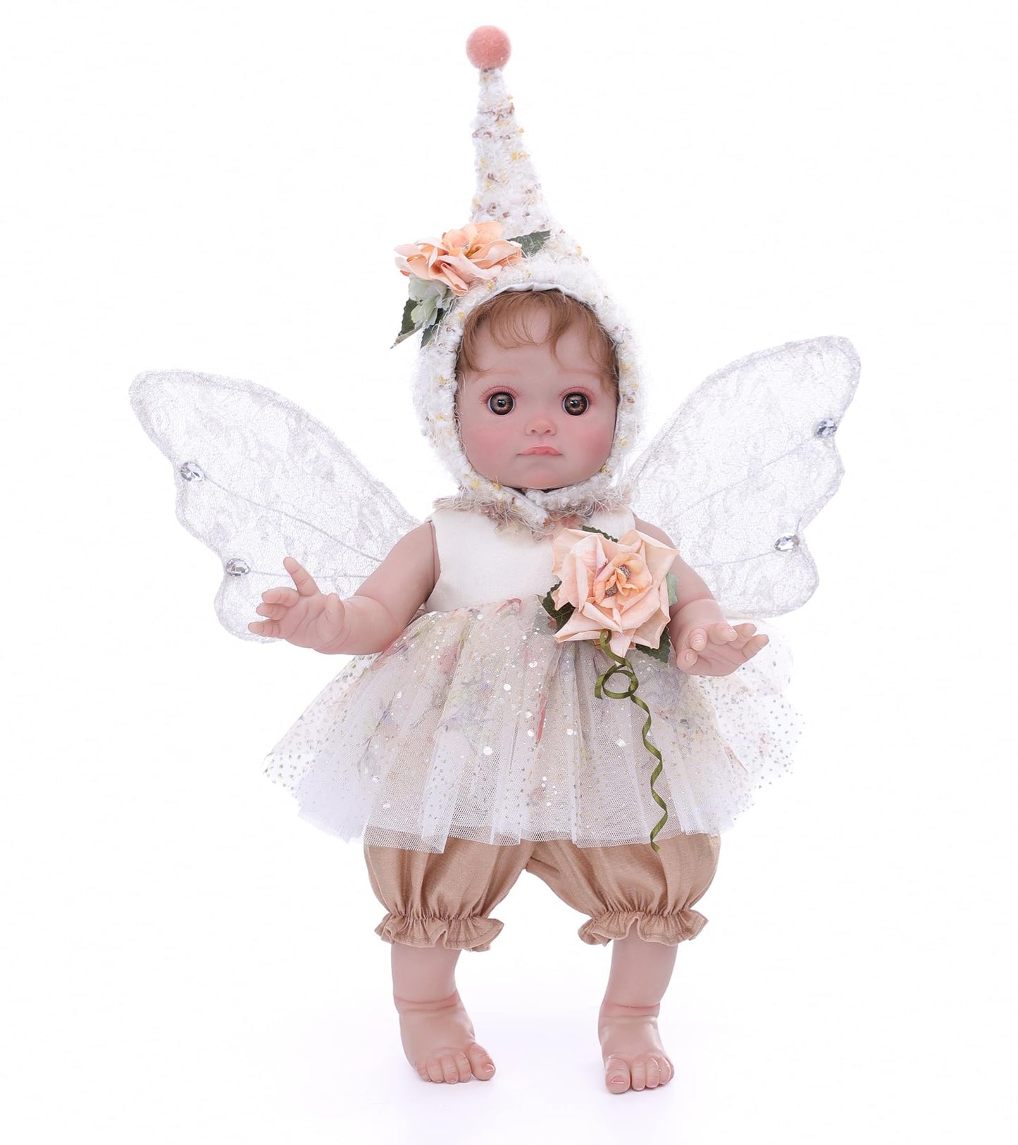 Cloveray Baby Doll, 18 Inch Reborn Baby Dolls – Realistic Lifelike Blush Fairy Newborn Girl Doll, Real Life Baby Dolls with Accessories, Gift for 3+ Year Old Girls, Pretend Play & Collection