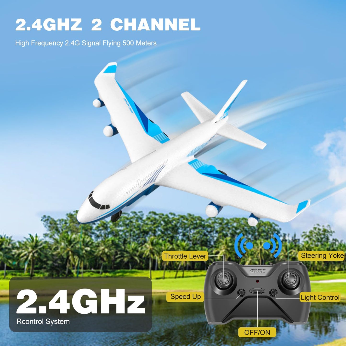4DRC G2 Foam Remote Control Airplanes RC Planes for Kids Adults, RC Airplane Fighter Jet with 3 Battery for Beginners Adult Light, Airplane Toy Gifts for Kids Boys （3 Battery）