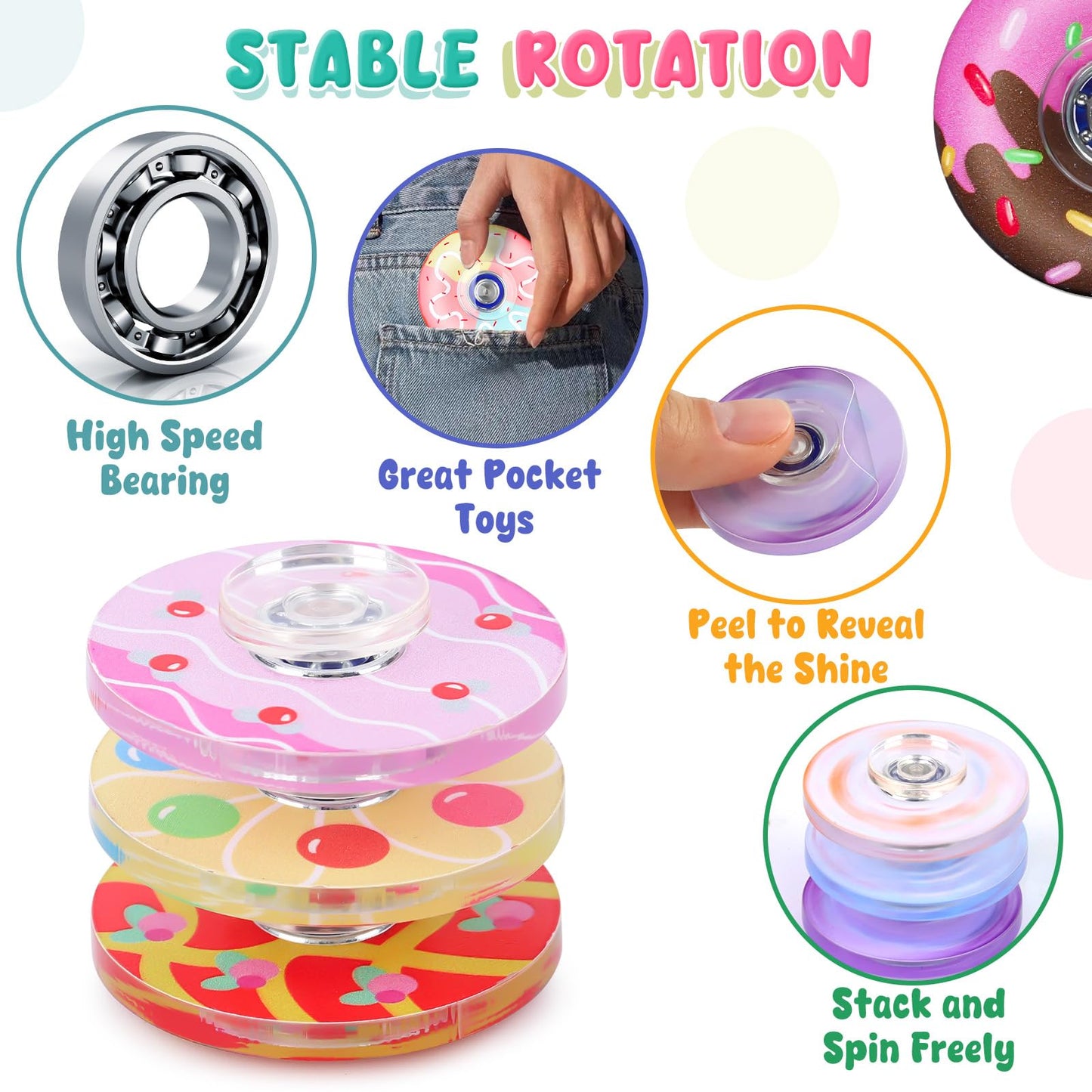 25 Pack Fidget Spinner for Kids Mini Sensory Fidget Toys Bulk Adults Kids with Autism ADHD, Fidgets Classroom Prizes Anxiety Toys Stress Relief Birthday Party Favors Treasure Prize Box Toys