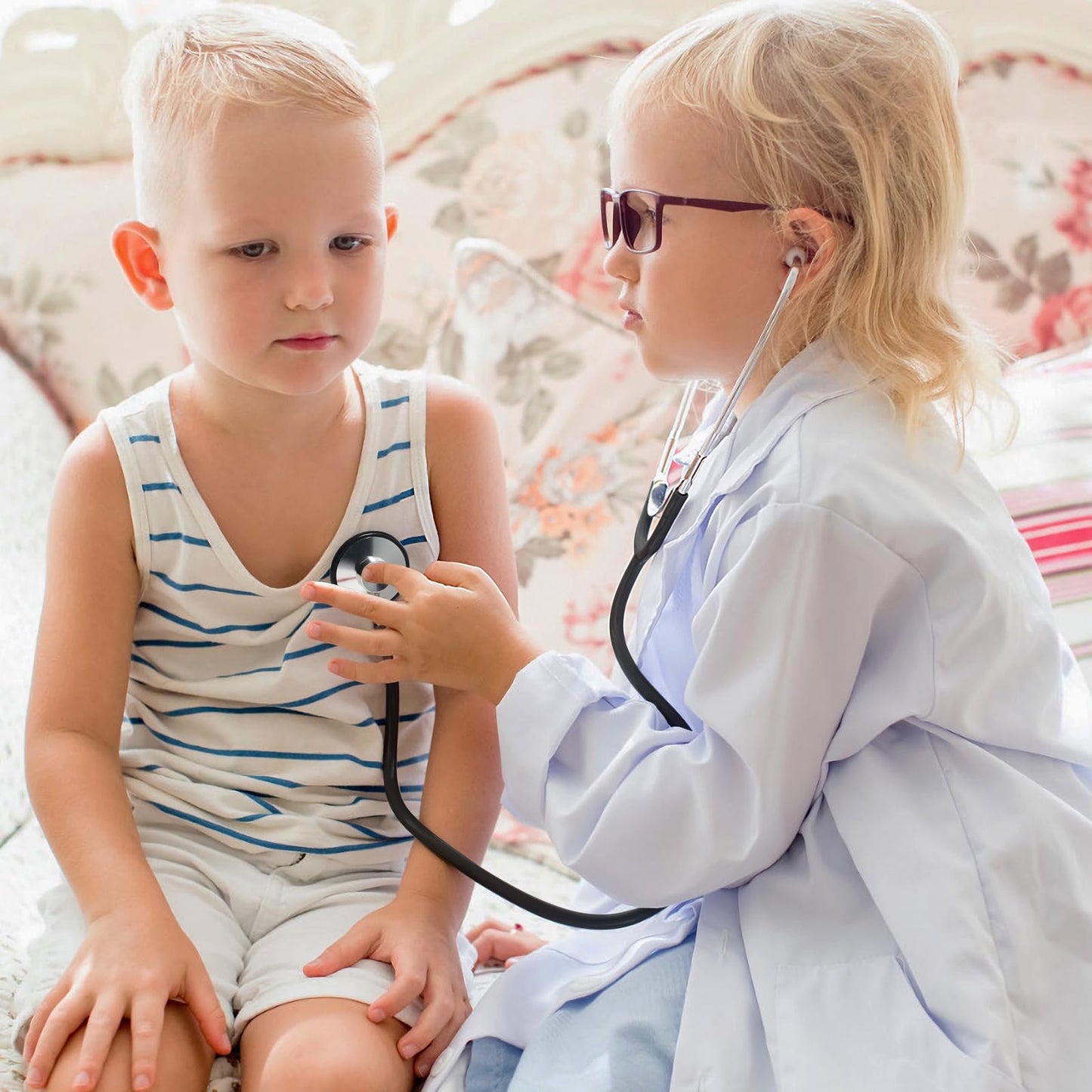 ERDOGLY Kids Stethoscope Toy, 2 Pack Real Working Nursing Stethoscope for Kids, Toy Medical Kit for Toddler, Boys, Girls Doctor Nurse Cosplay Costume Accessories