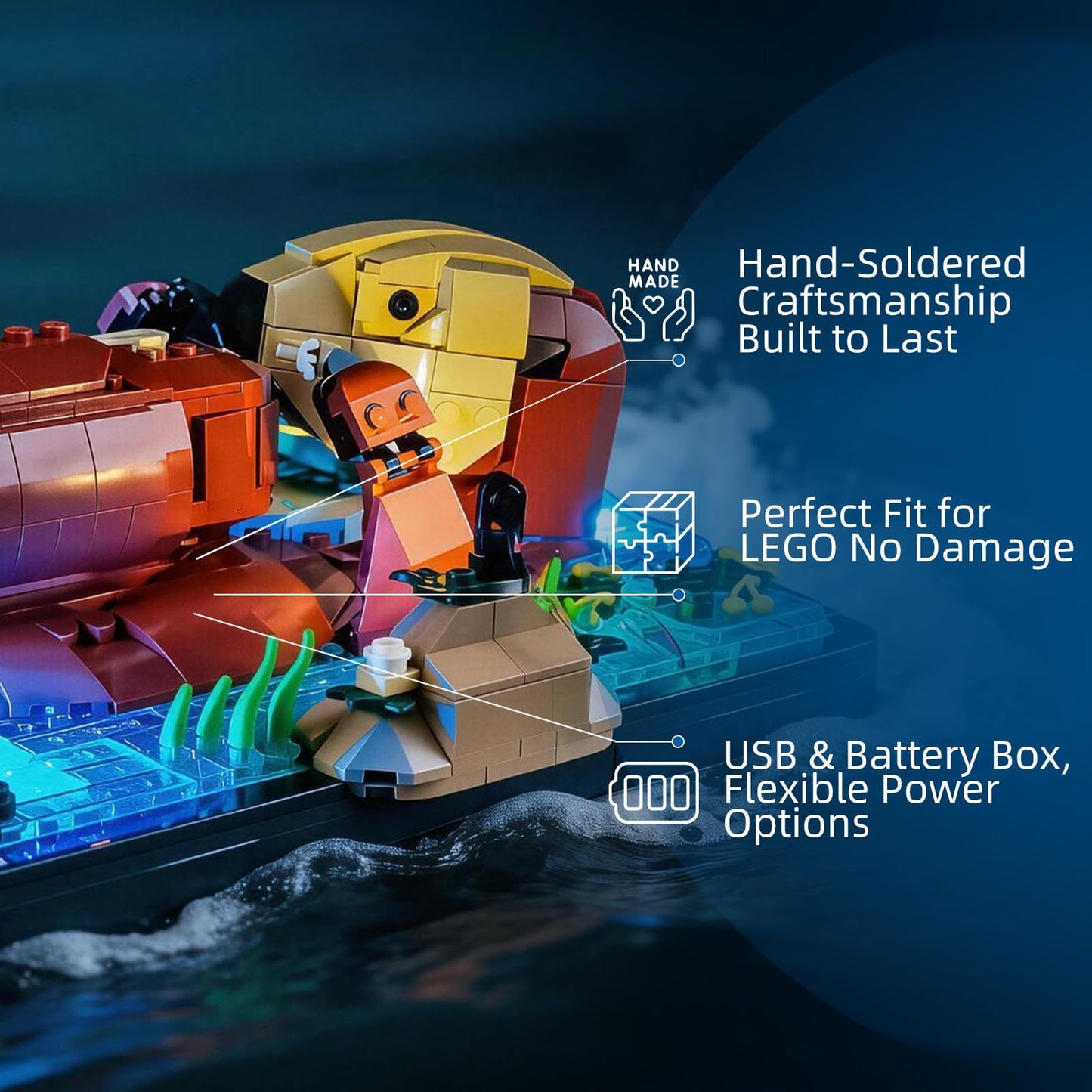 YEABRICKS LED Light for Lego-21366 Ideas Floating Sea Otters Building Blocks Model (Building Set NOT Included)