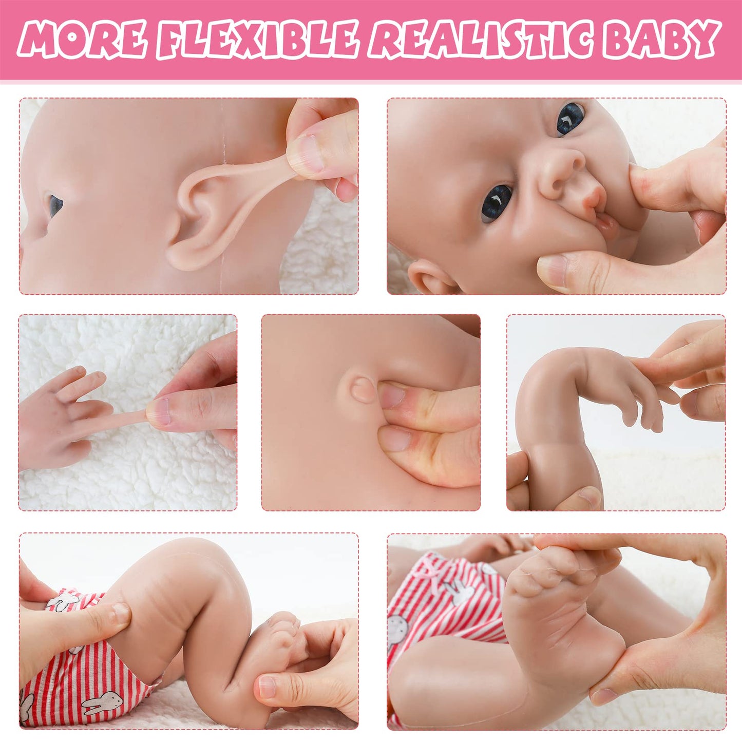 IVITA 19 inch Silicone Baby Dolls Girl Weighted 6.97 lb,[NOT Vinyl],Silicone Full Body Reborn Lifelike Realistic Real Life Newborn Soft Babies with Feeding Accessories & Gift Box for Kids Age 3+