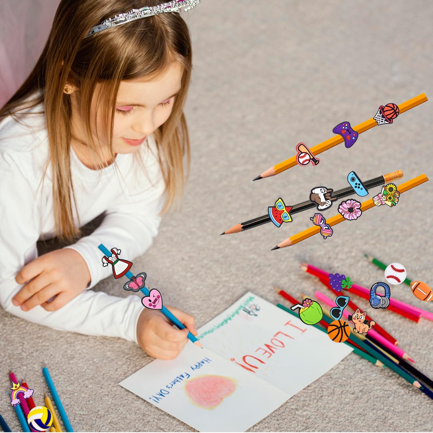 JRONGHE 100PCS Pencil Toppers,Cute Pencil Charms for Kids Classroom Prizes & Decorations for School Supplies, Classroom Rewards Kids Incentives