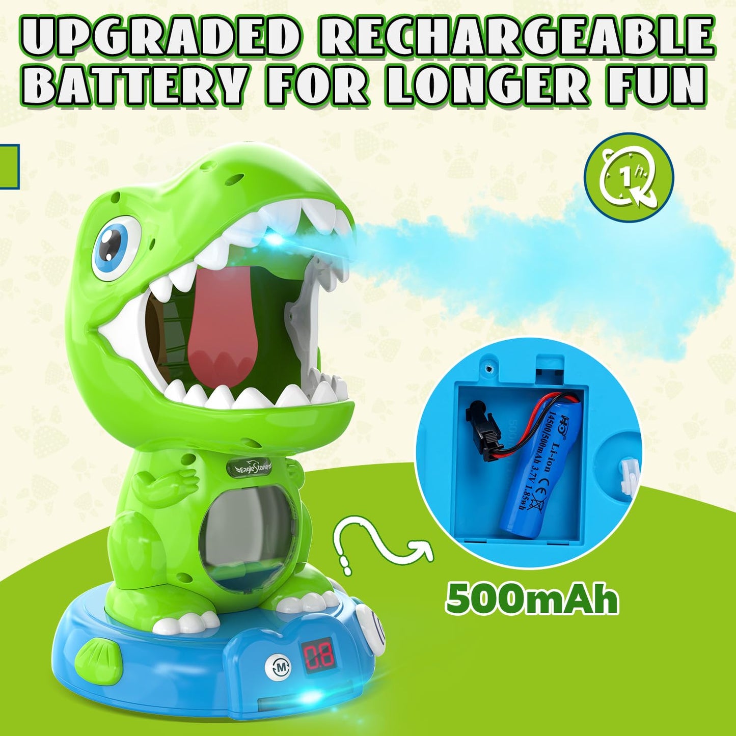 EagleStone Remote Control Movable Shooting Dinosaur Toys for Kids 3-5,5-7,Electronic Dino Shooting Game with Spay & Auto Scoring, Light & Sounds,Party Favors,Toys for 3,4,5 6,7 8 Year Old Boys& Girls