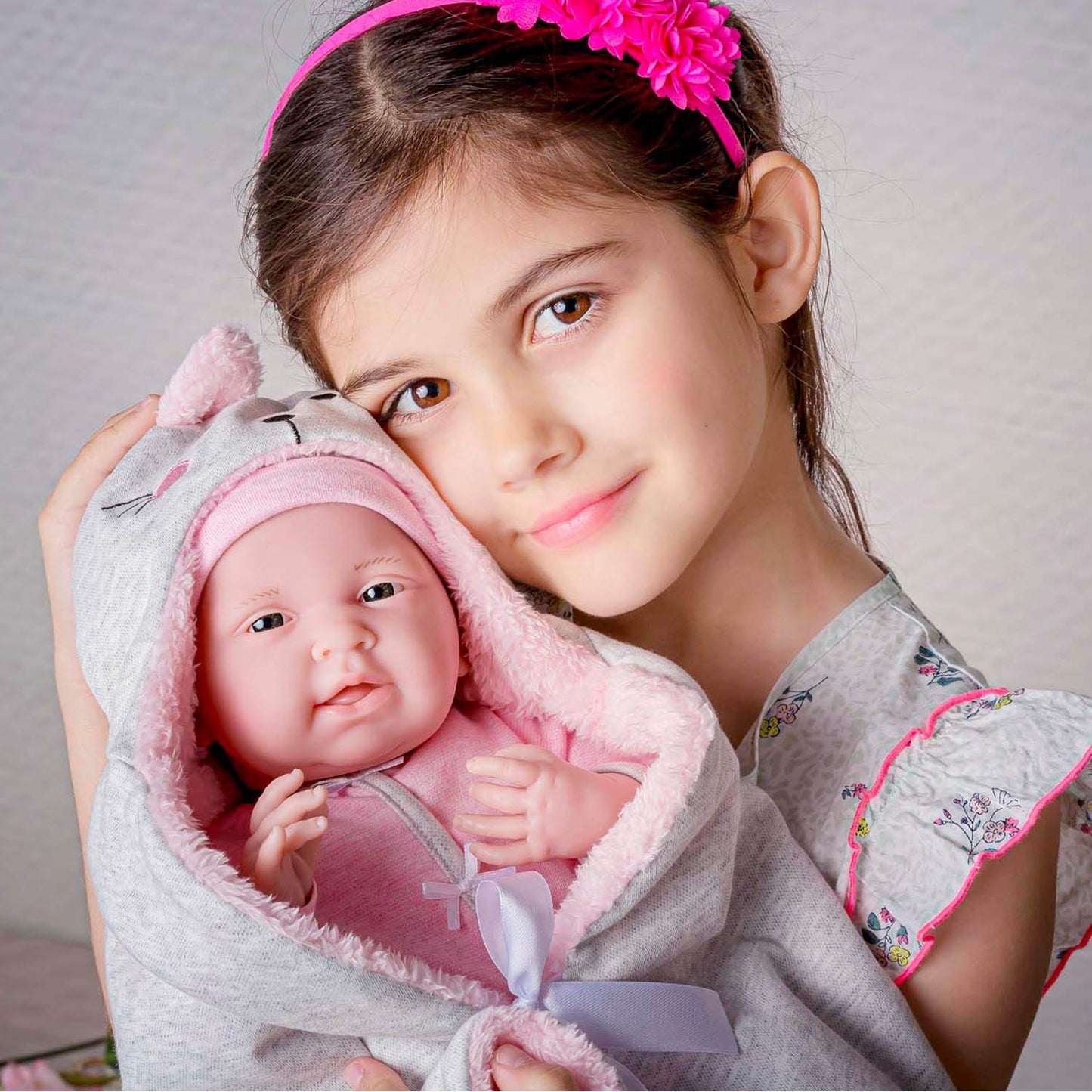 JC Toys - La Newborn Nursery | 8 Piece Bunting Soft Body Baby Doll Gift Set | 15.5" Life-Like Soft and Posable Newborn Doll with Accessories | Pink Bunny| Ages 2+ (18789)
