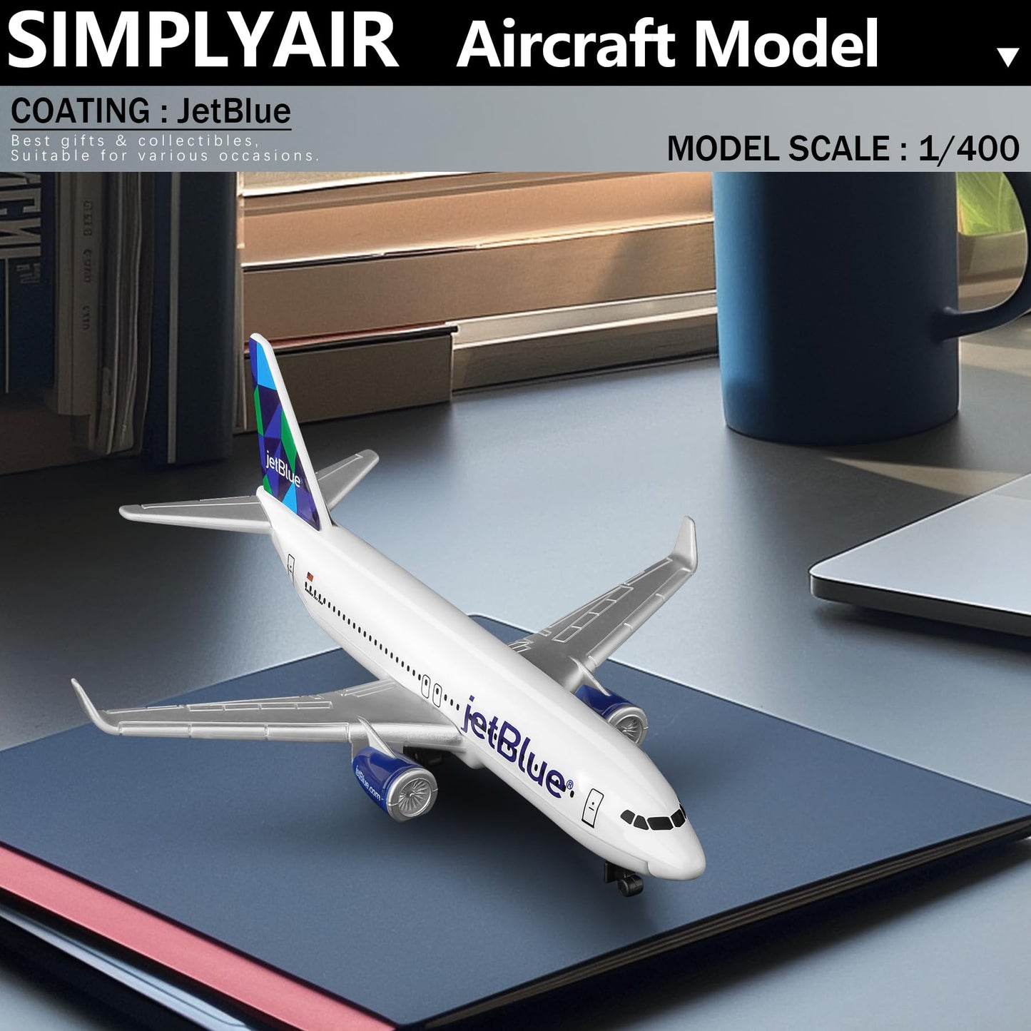 SimplyAir 1/400 jetBlue Airplane Model Kits Plastic Airplane Model for Collection and Display
