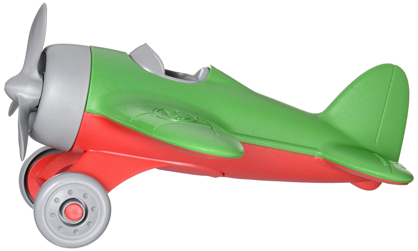 Green Toys Airplane, Red/Green - Pretend Play, Motor Skills, Kids Toy Vehicle. No BPA, phthalates, PVC. Dishwasher Safe, Recycled Plastic, Made in USA.