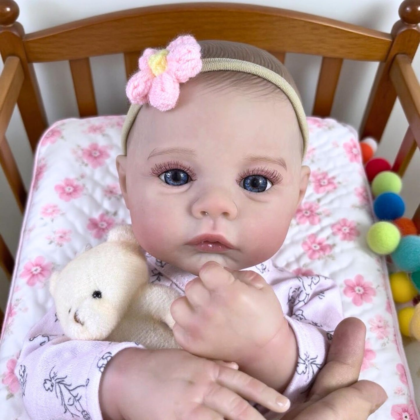 MRB Realistic Baby Dolls Girl, 18 Inch Full Vinyl Reborn Baby Doll with Posable Limbs, Lifelike Real Life Baby Dolls Newborn Washable, with Accessories for 3+ Years Old Kids