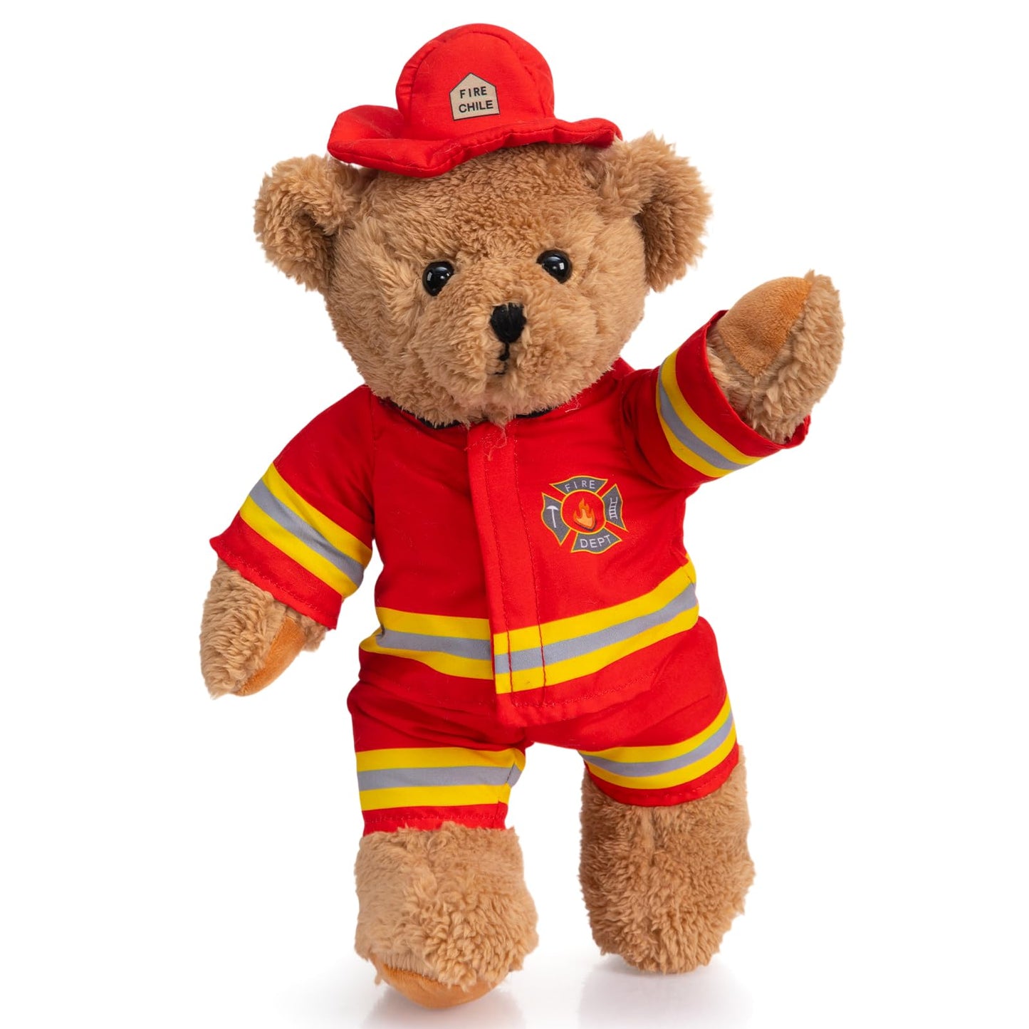 HollyHOME Firefighter Stuffed Animal Teddy Bear Soft Plush Toy with Firefighter Uniform Fire Fighter Doll Gifts for Kids and Firefighters Holiday Birthday Valentine 16 inches