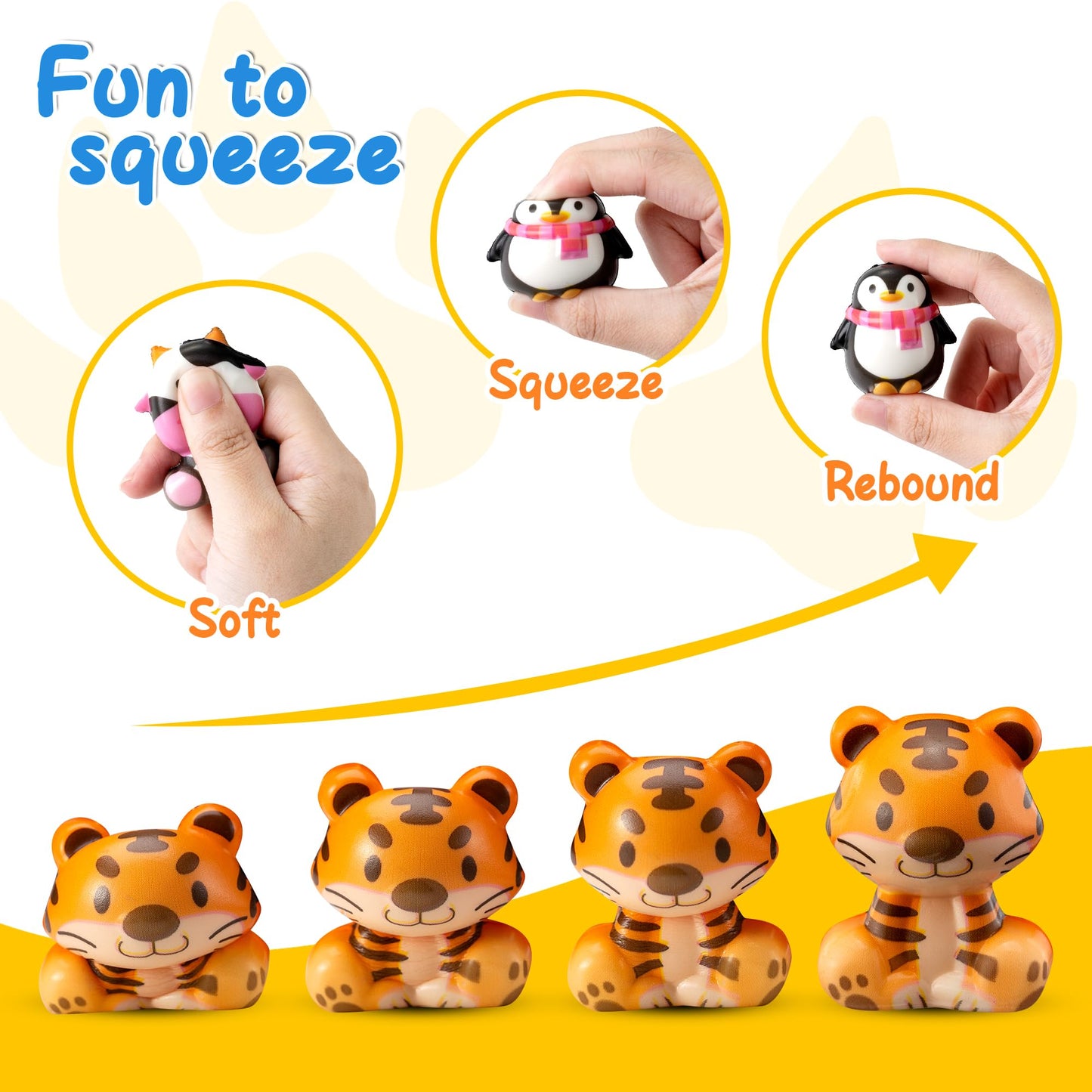 DMIGHT Party Favors for Kids 24PCS Safari Animal Cute Squishy Keychains Toys,Goodie Bag Stuffers, Pinata Stuffers,Birthday Gifts for Boys & Girls,Treasure Chest Prizes,Classroom Prizes for Kids