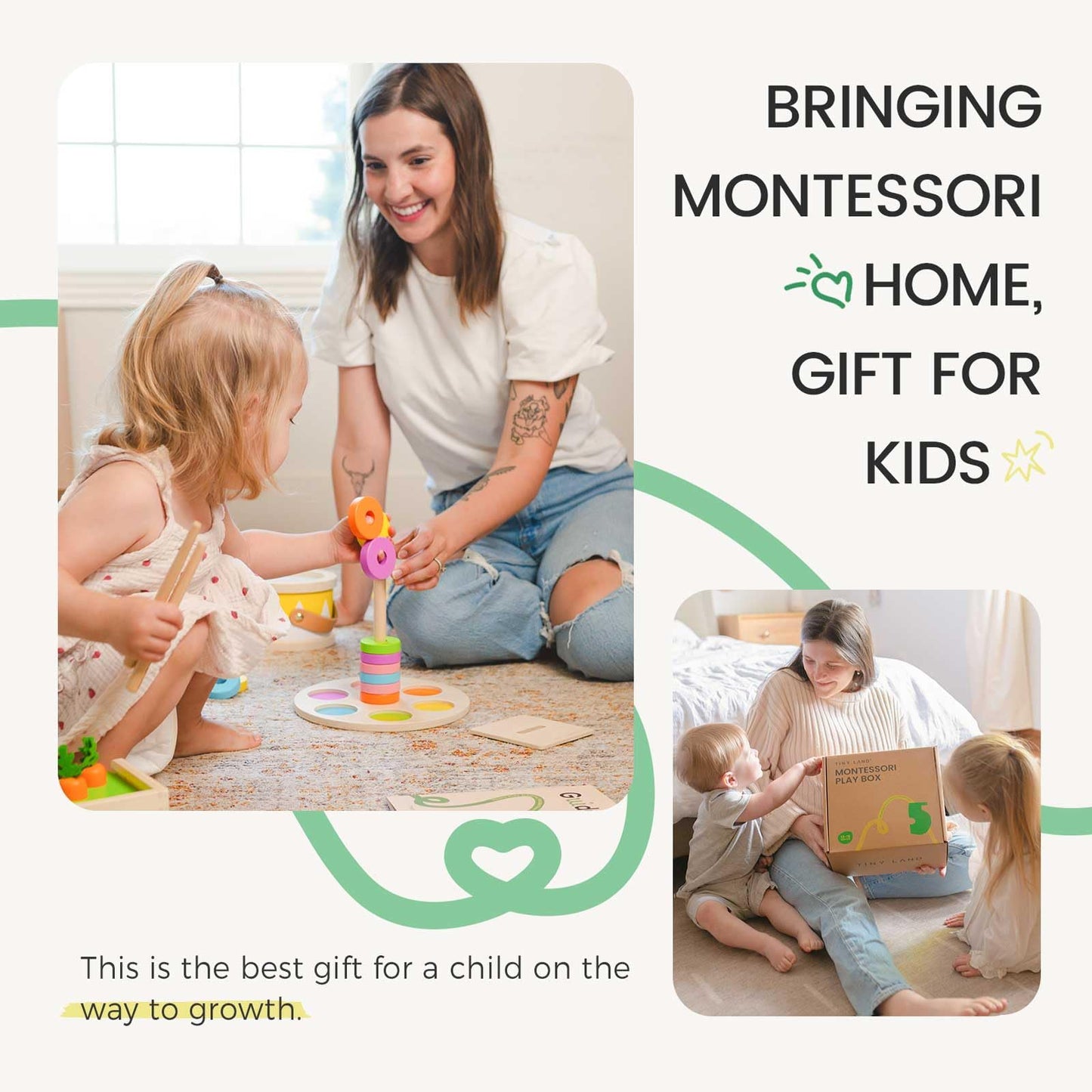 Tiny Land Montessori Toy Set for Baby 13-15 Months & 16-18 Months