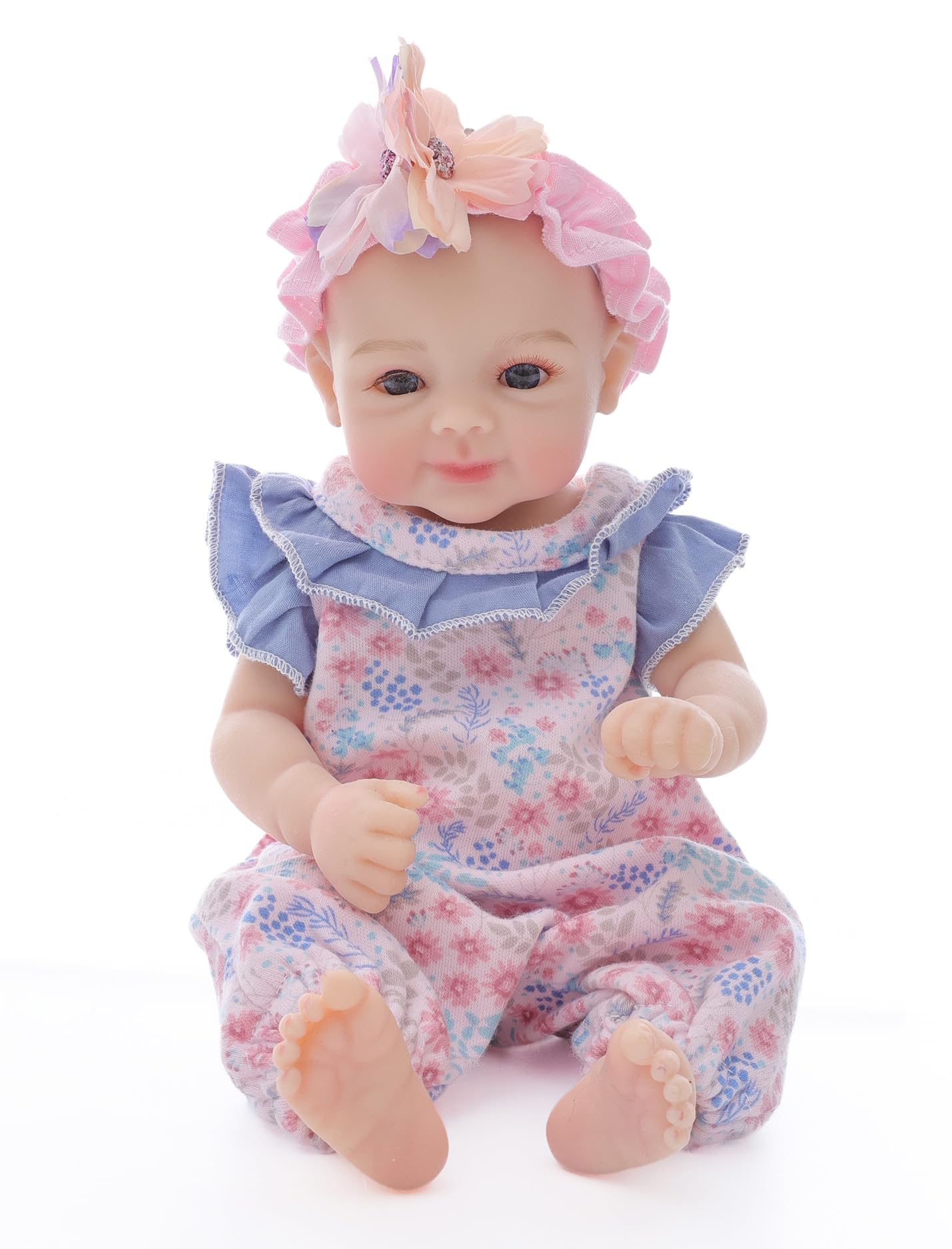 Cloveray Silicone Baby Doll, 12 Inch Full Body Platinum Silicone Reborn Baby Doll with Accessories Set, 2 Lb Weighted, Realistic Feel, Heartfelt Gift for Kids and Collectors, Ages 3+, Girl