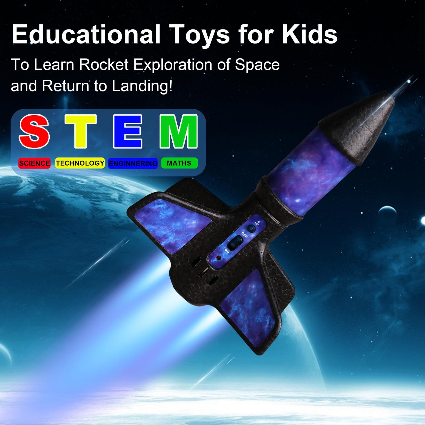 FUNBOOST Rocket Launcher for Kids, Electric Flying Model Rocket with Parachute, Air Rocket Toy Launch up to 200 ft, Outdoor Space Rocket Toys for Boys & Girls, Ages 8-12