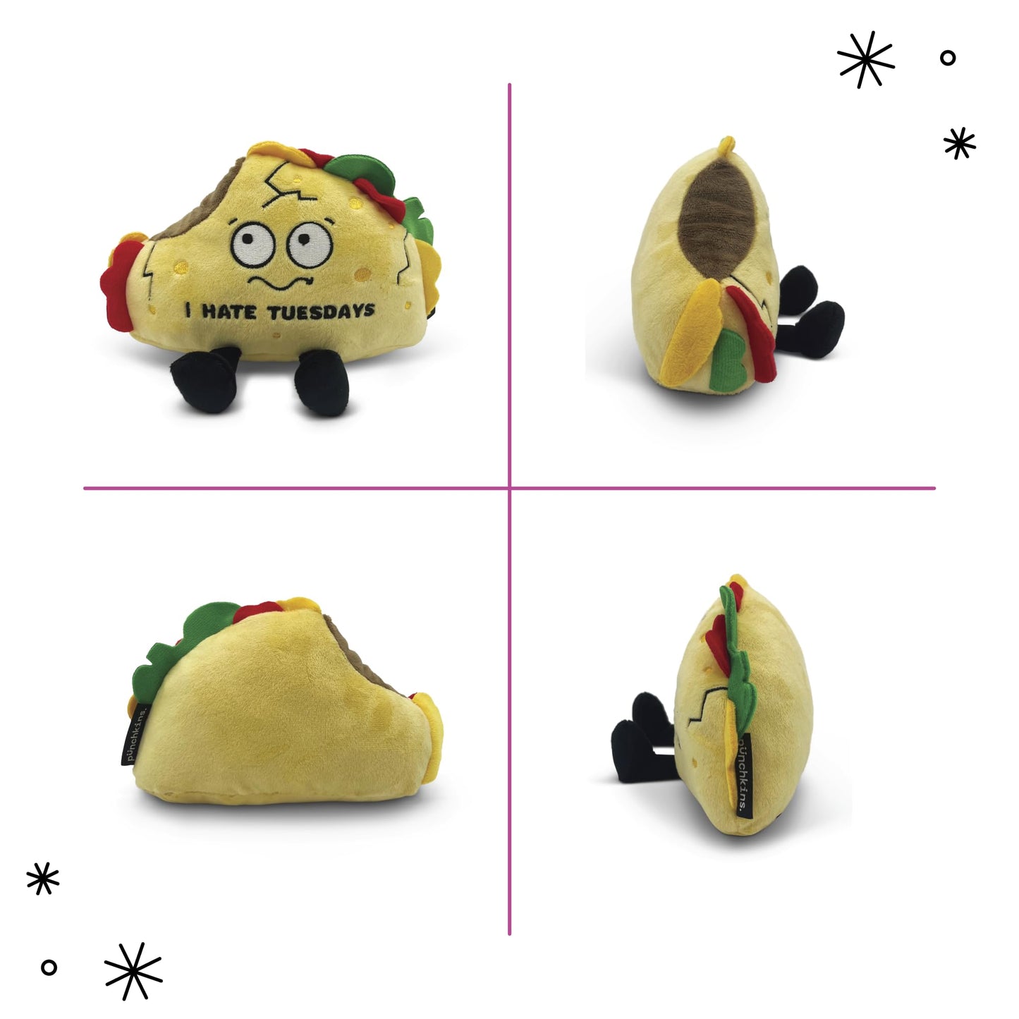 Punchkins Taco Plushie - I Hate Tuesdays Funny Plush, Gift for Taco Lovers, Cute Plush Toy for Gifting