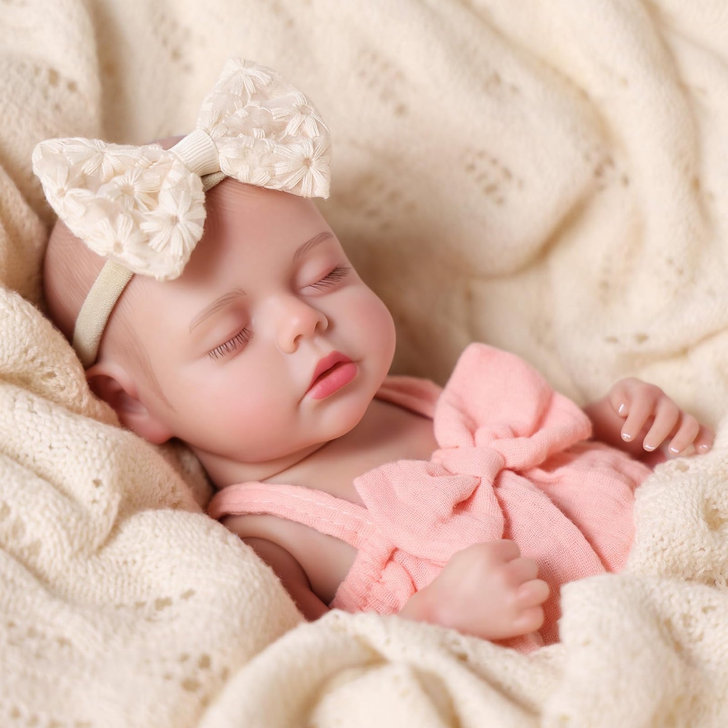 BABESIDE 12 Inch Lifelike Reborn Baby Dolls Vinyl Full Body, Realistic Newborn Baby Doll Sweet Sleeping Preemie Real Life Baby Dolls Easy to Hold with Accessories Gift Set for Kids Age 3+