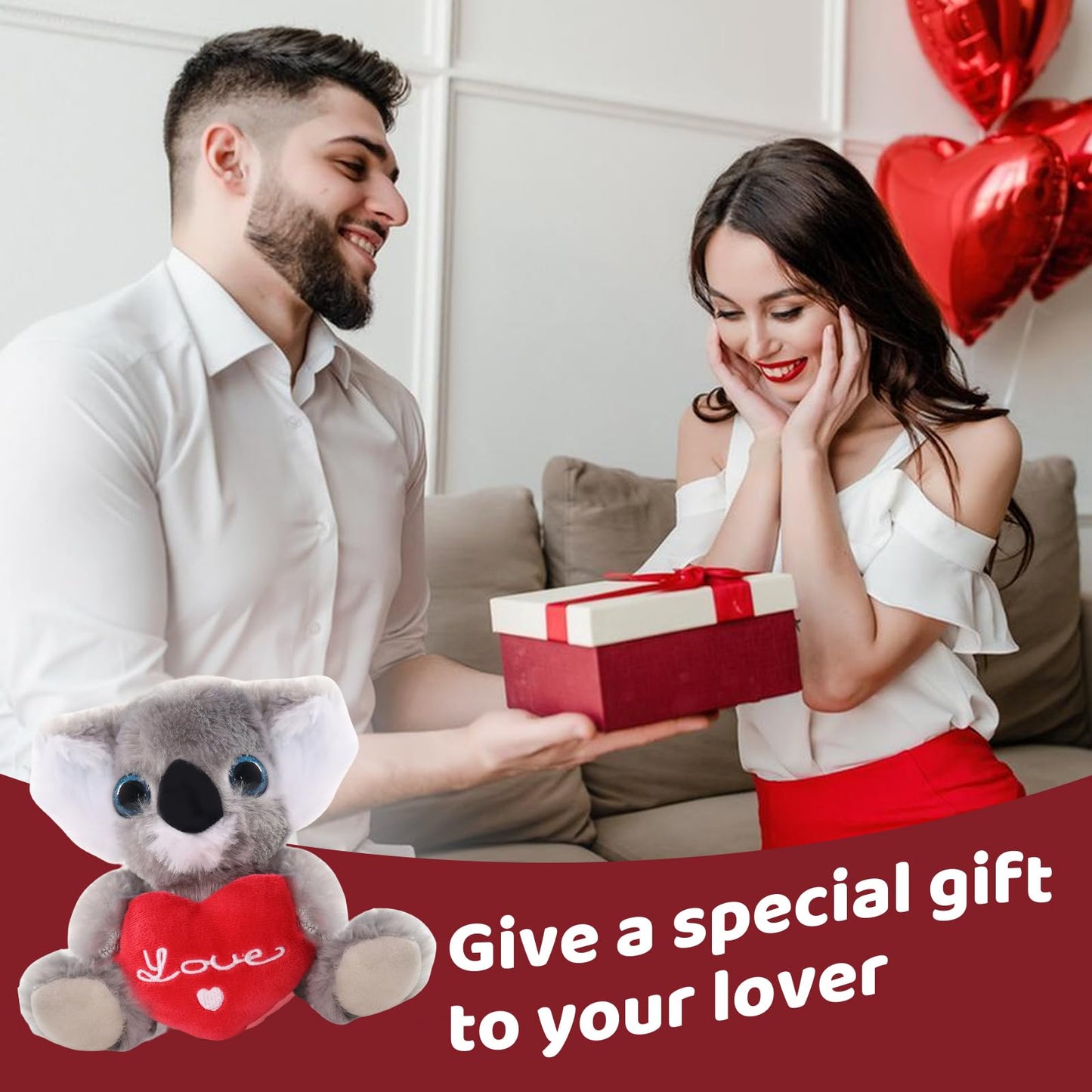 Sew Butiful Plush Koala -Birthday Gift - for Couples or Kids - for Him - for Her - Amor - Te Amo - Koala Love - Koala Stuffed Animal