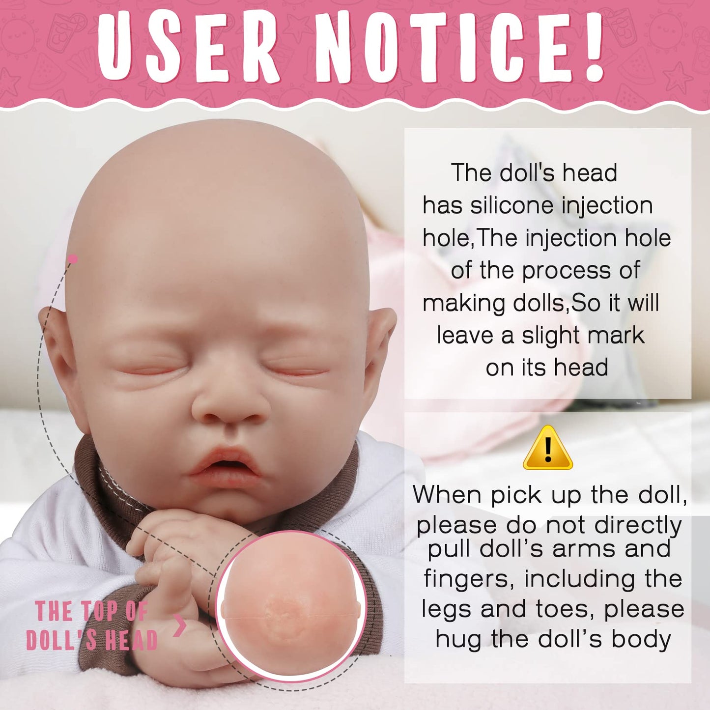 Vollence 18 inch Sleeping Silicone Baby Dolls Girl Weighted 7.4 lb,[NOT Vinyl],Silicone Full Body Reborn Lifelike Real Life Realistic Newborn Soft Babies Gift with Feeding Accessories for Kids Age 3+