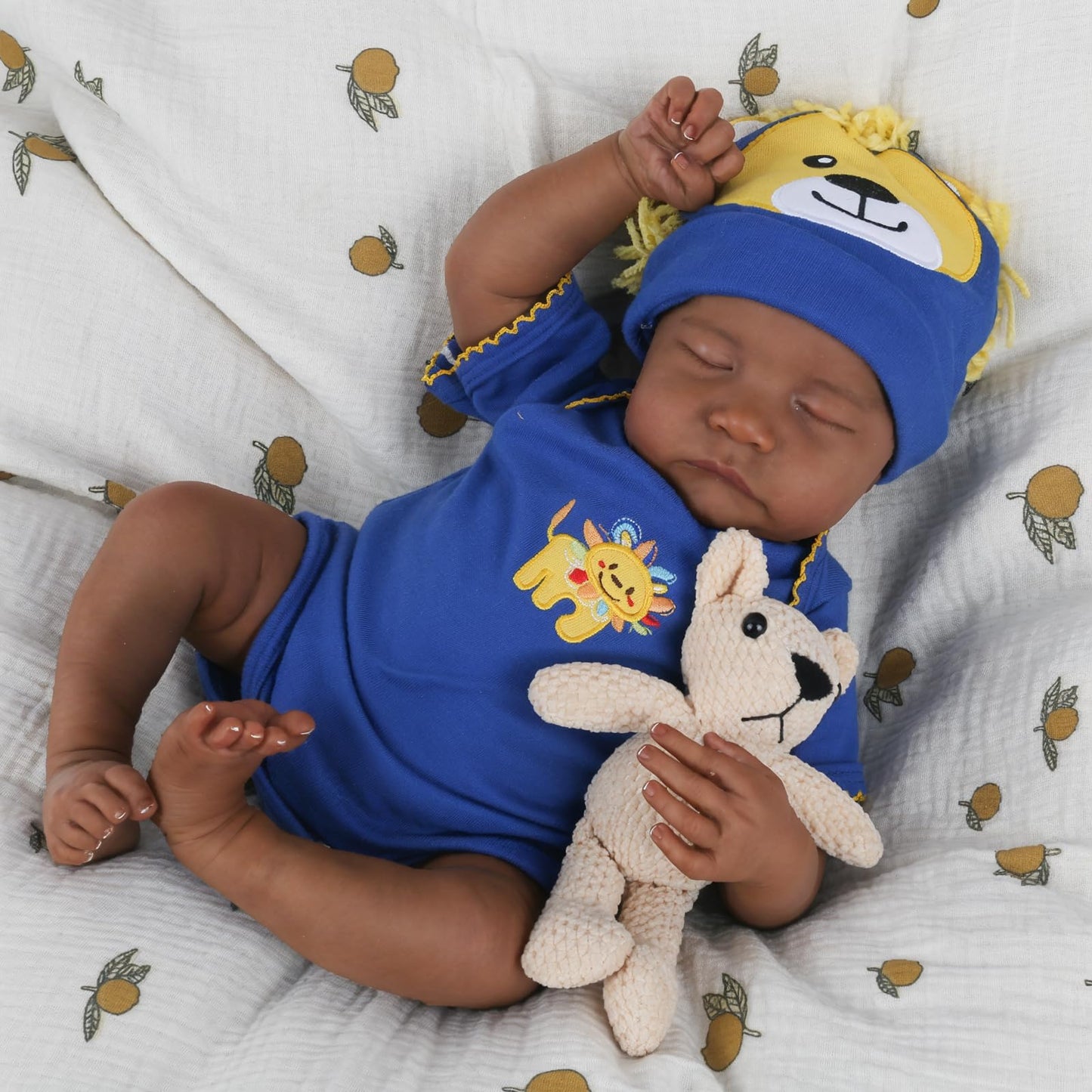 CHAREX Realistic Reborn Baby Dolls Black - 18 inch Newborn Baby African American, Soft Body Real Life Sleeping Baby Doll with Accessories Gift Set for Girls Boy Age 3+