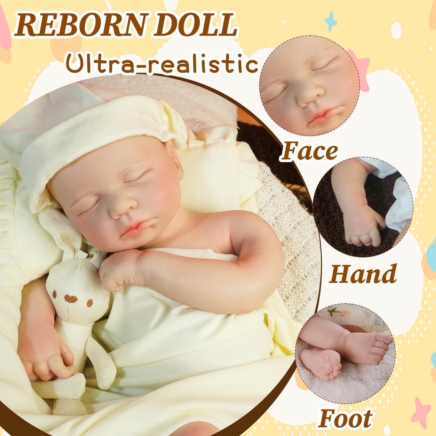 YaLuoQian Reborn Baby Dolls 20.5 inch Silicone Reborn Baby Dolls Full Body Lifelike Newborn Dolls