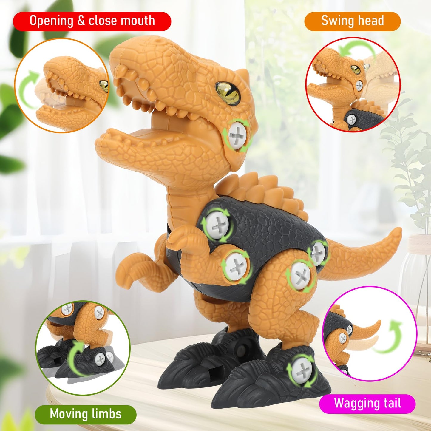 NORYOSE Dinosaur Toys for 3, 4, 5, 6, 7, 8 Year Old Boys, Kids Take Apart Toys with Electric Drill STEM Construction Building Educational, Party Christmas Birthday Gifts for Boys Girls