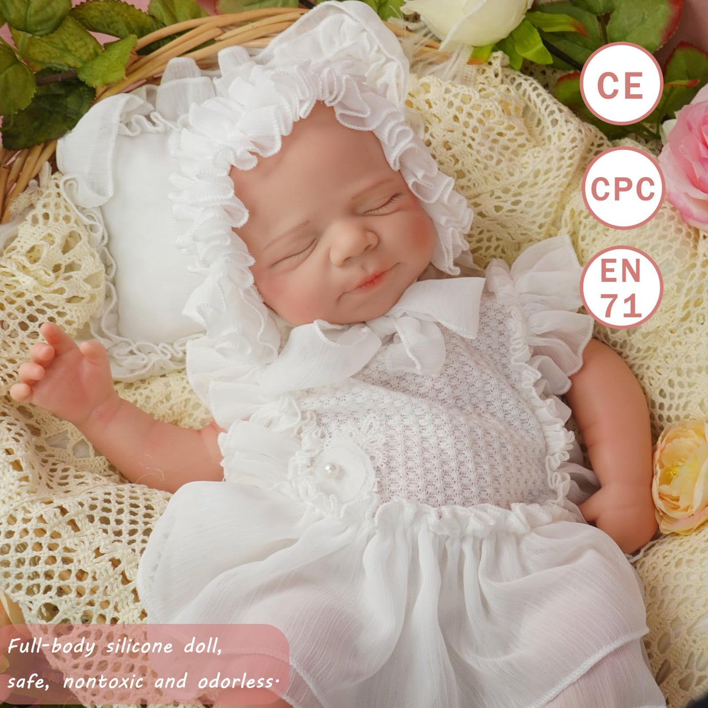 YaLuoQian Full Silicone Reborn Baby Doll, 20 Inch Lifelike Newborn Girl, Reborn Baby Dolls Silicone Full Body Sleeping for Therapy & Memory Keepsake