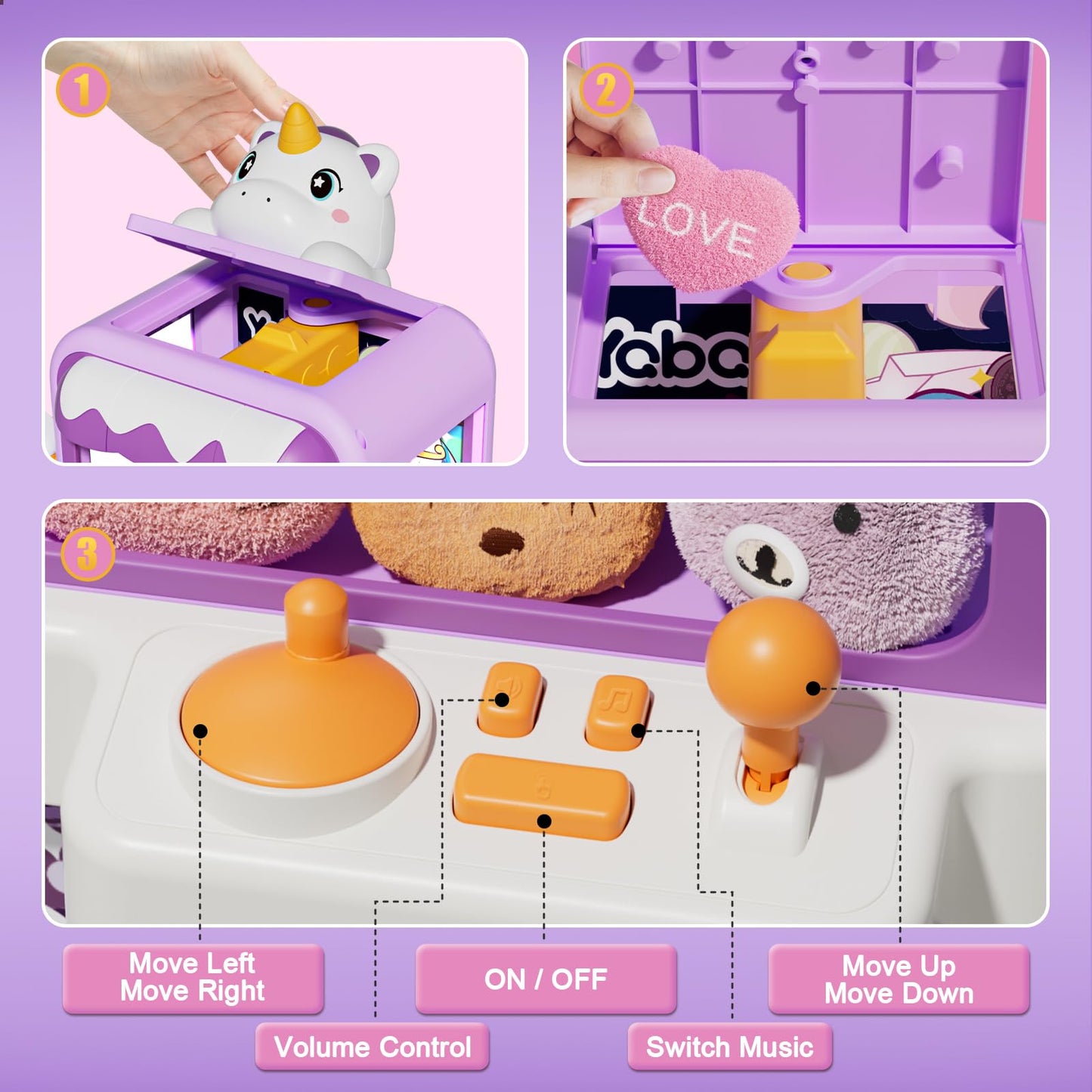 Vanvimen Claw Machine for Kids Girl, Vending Machines Toys for Girls 4 5 6 7 8, Unicorns Girls Toys Age 6-8, Arcades Game Party Toy Age 6-7,Ideas Birthday Gifts for Girl 4 5 6 9 Year Old