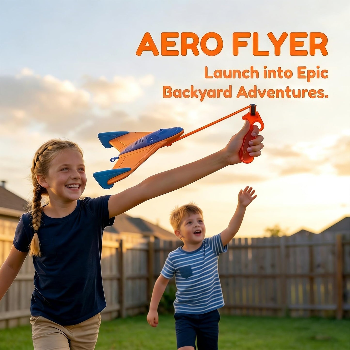 LINJAY Airplane Launch Toy Set – Flying Plane Launcher for Kids, Outdoor Activities & Physical Play&Kids Flying Toy Gift for Kids