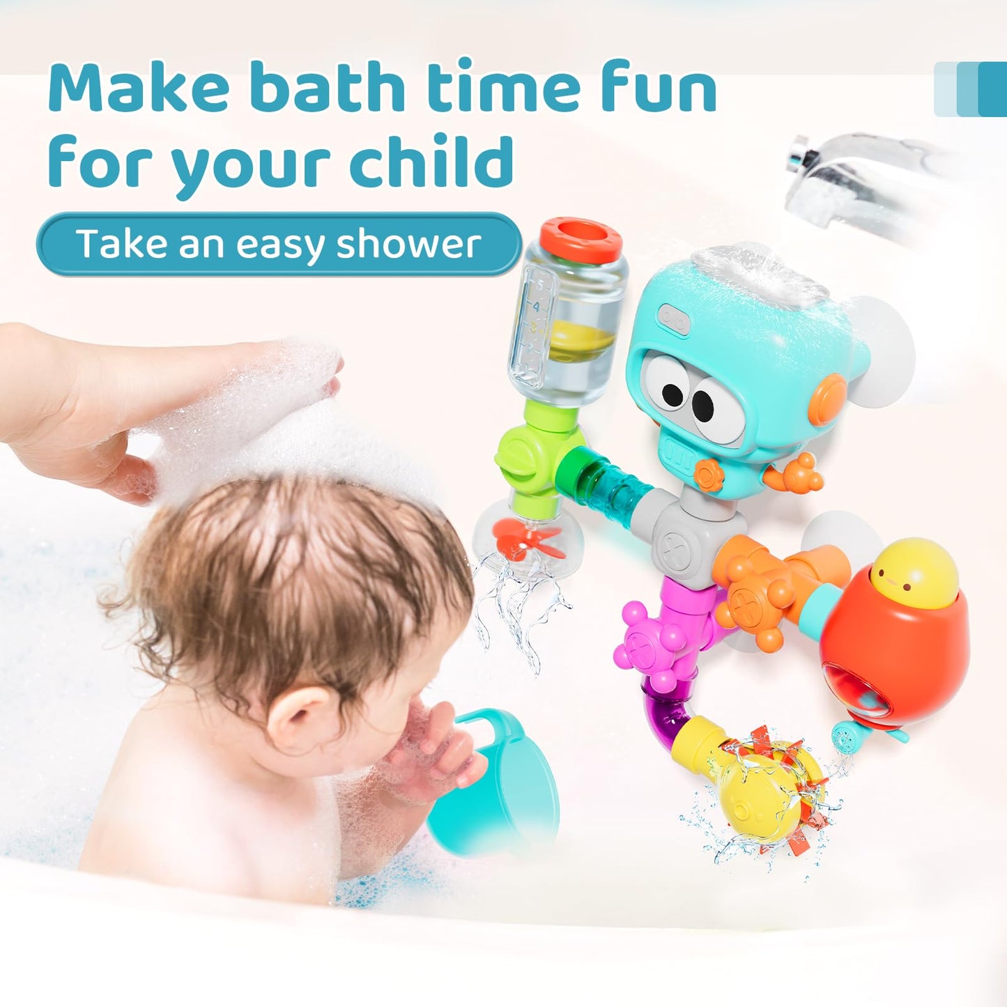 SOCBTNSO DIY Assemble Water Pipe, Bath Toys for Kids Ages 4-8, DIY Building Kit for Ages 5-7, Bathtub Time Birthday Gifts for Toddler 3 + Year Old