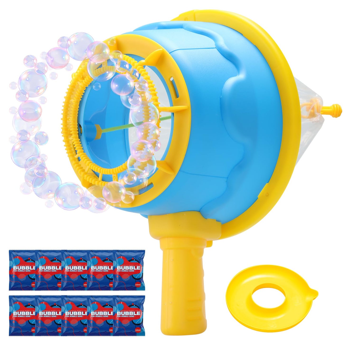 Dolanus Air Cannon Bubble Machine Gun Wand Toy, Giant Bubbles Maker Blaster Blower, Toys for Age 3 4 5 6 8 Year Old Kids Toddlers, Outdoor Fun Activities Games Summer Toys, Birthday Gift (Blue)