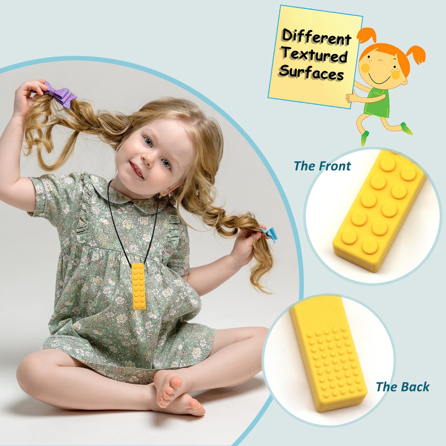 Chewy Necklaces for Sensory Kids Boys Girls, Silicone Chew Necklace Sensory Toys for Autistic, ADHD, Anxiety, SPD, 7 Pack Chewy Fidget Toys Autism Sensory Products for Children Adults Chewing