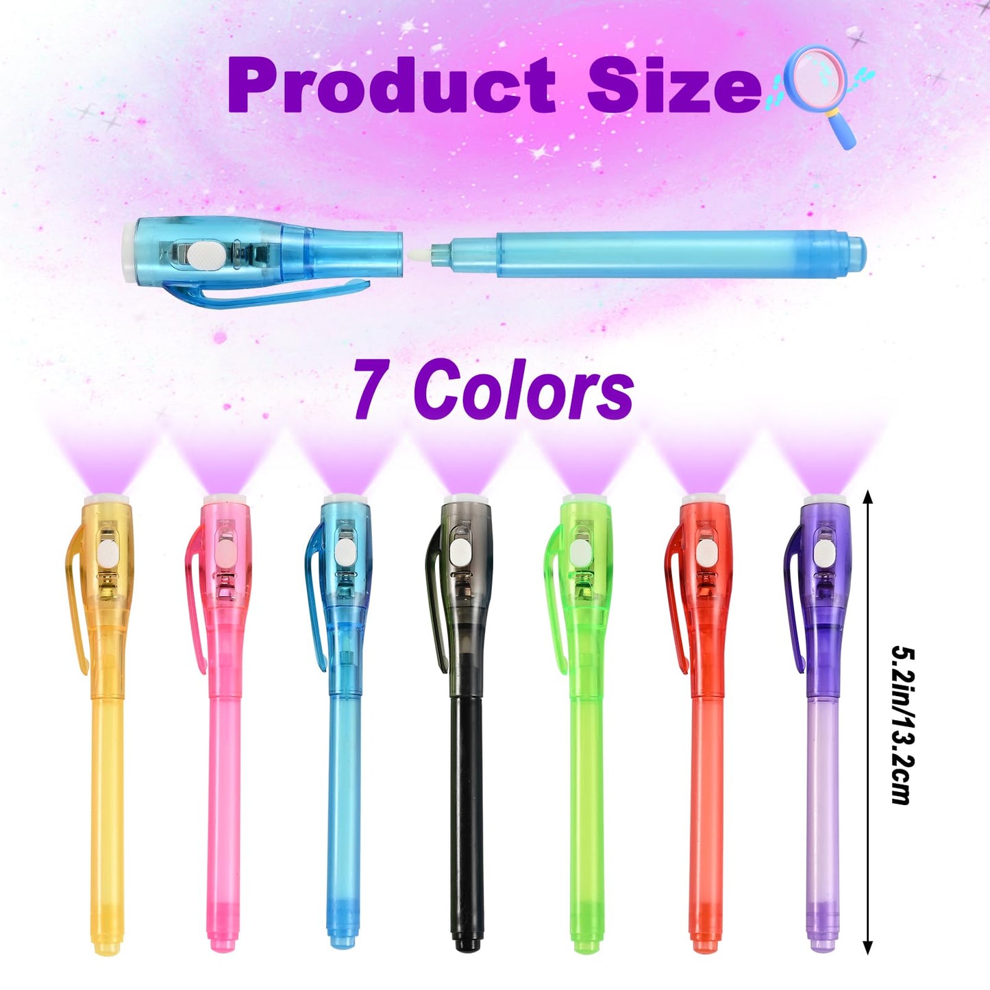 Goldge 32PCS Invisible Ink Pens with UV Light for Kids, Party Favors,Spy Pen for Secret Message, Escape Room, Perfect for Birthdays, Easter, Valentine’s Gifts for Kids, Christmas & Stocking Stuffers