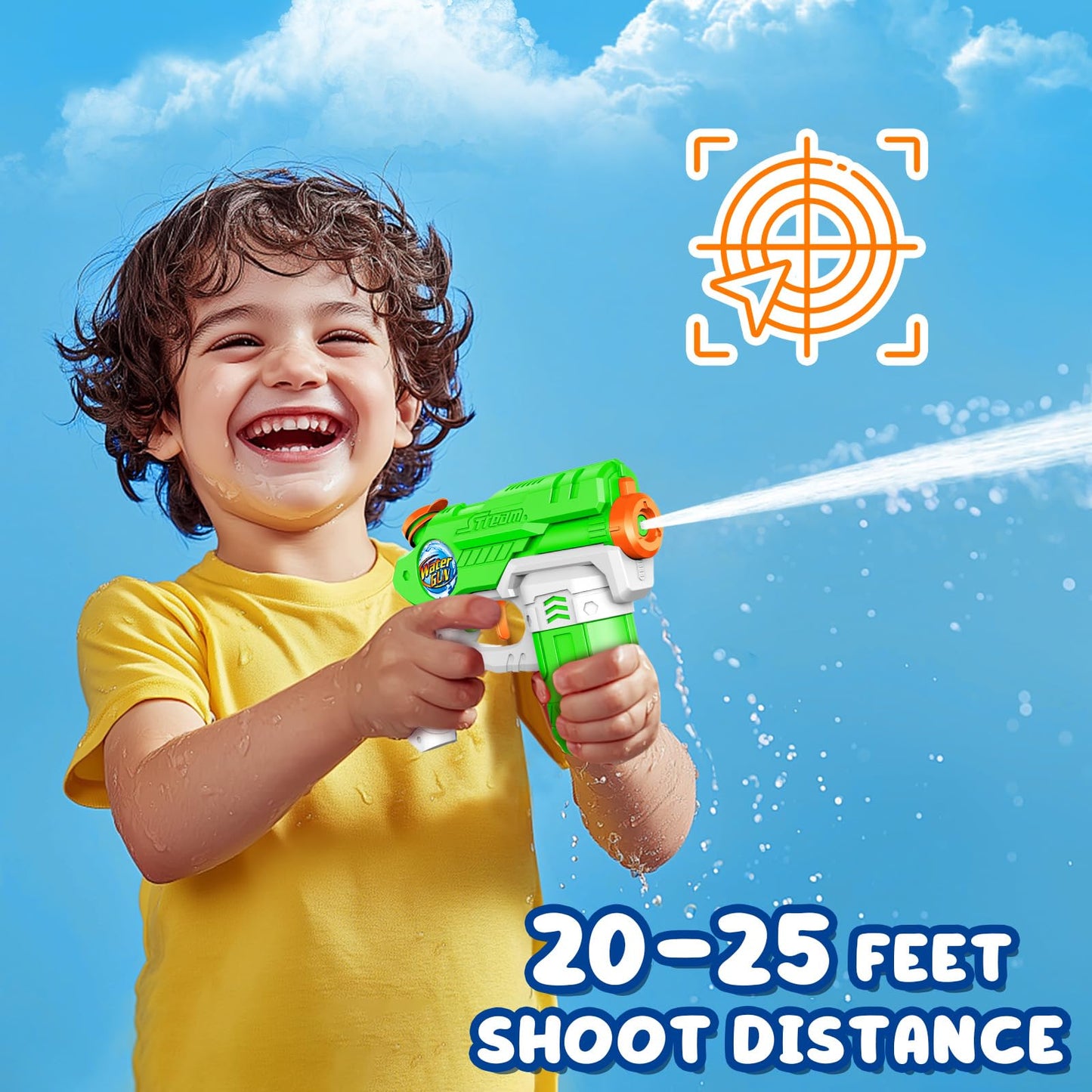 Water Guns for Kids Adults, 6 Pack Squirt Guns Soaker Blaster 220CC Capacity Long Range Super Water Gun Pistols for Boys Girls Toddlers Swimming Pool Water Toys (6)
