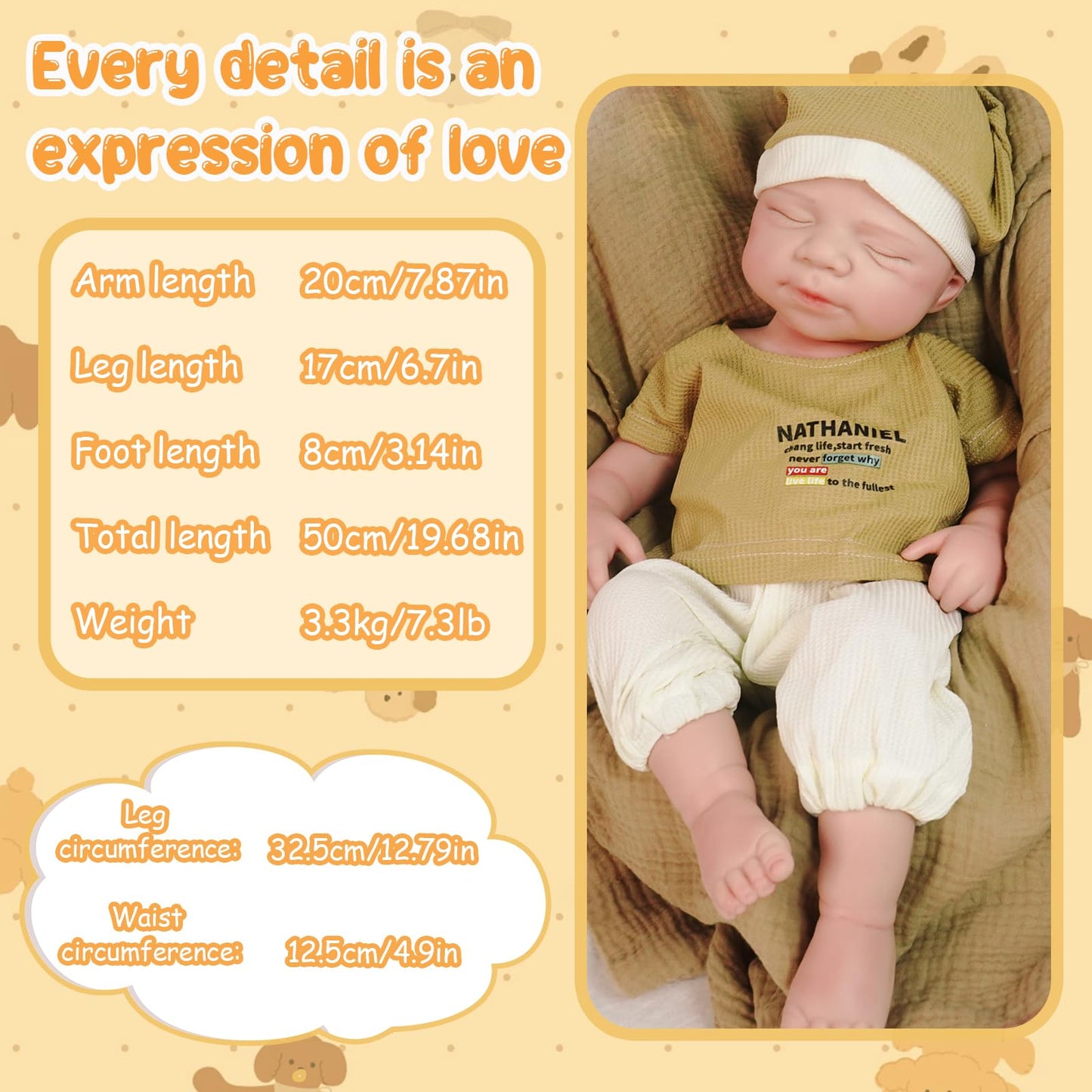 MEIVCOS 18.3 in Full Silicone Reborn Baby Dolls, 1:1 Lifelike Newborn Dolls Non Vinyl Realistic Reborn Toddler Dolls Boy Washable Sleeping Doll