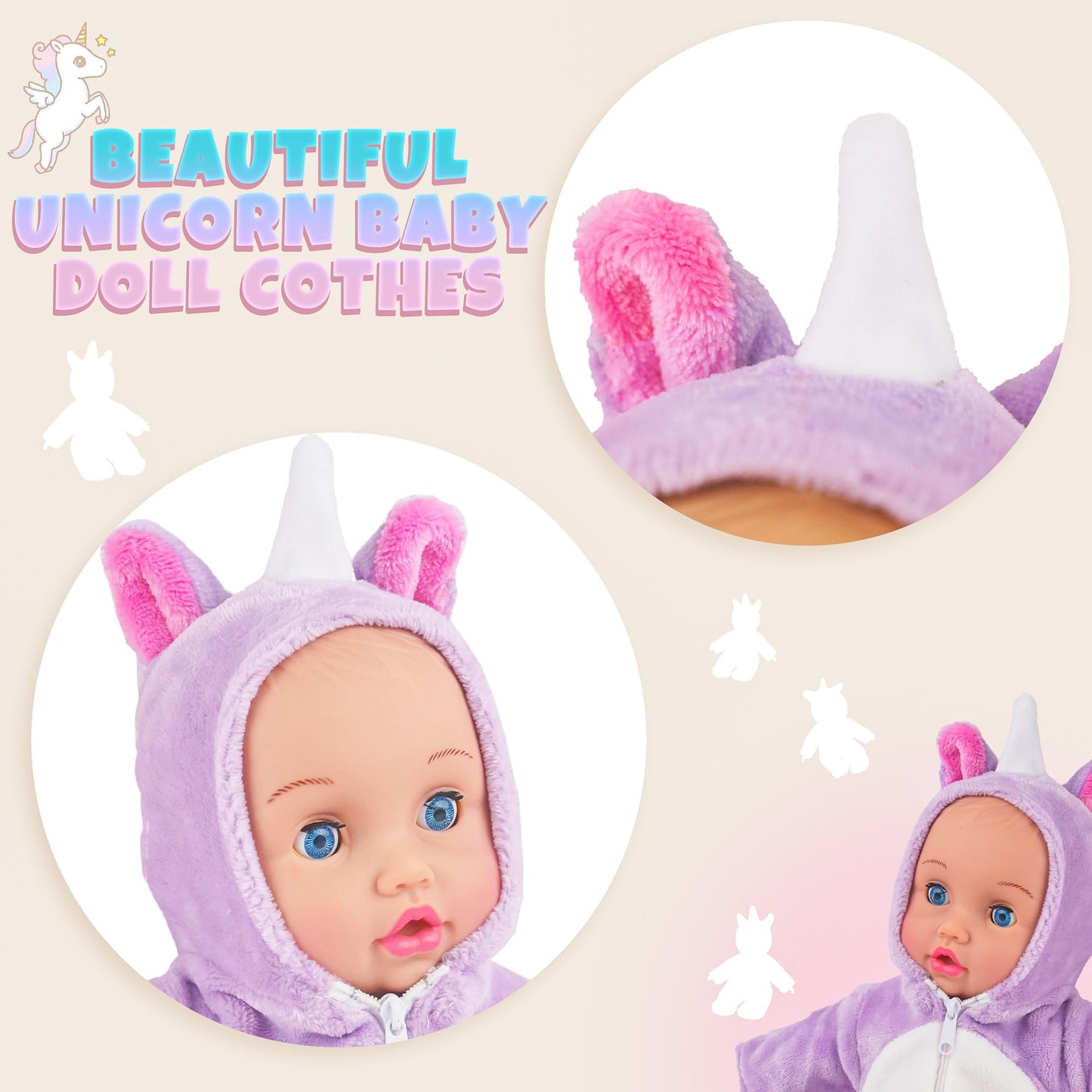SMILESSKIDDO 12 to 16 Inch Baby Doll Clothes - 6 Sets Animal Styling Dolls Outfits Jumpsuits New Born Babydoll, Doll Accessories Clothes for 12 14 16 Inch, Gifts for Toddler Girls Kids
